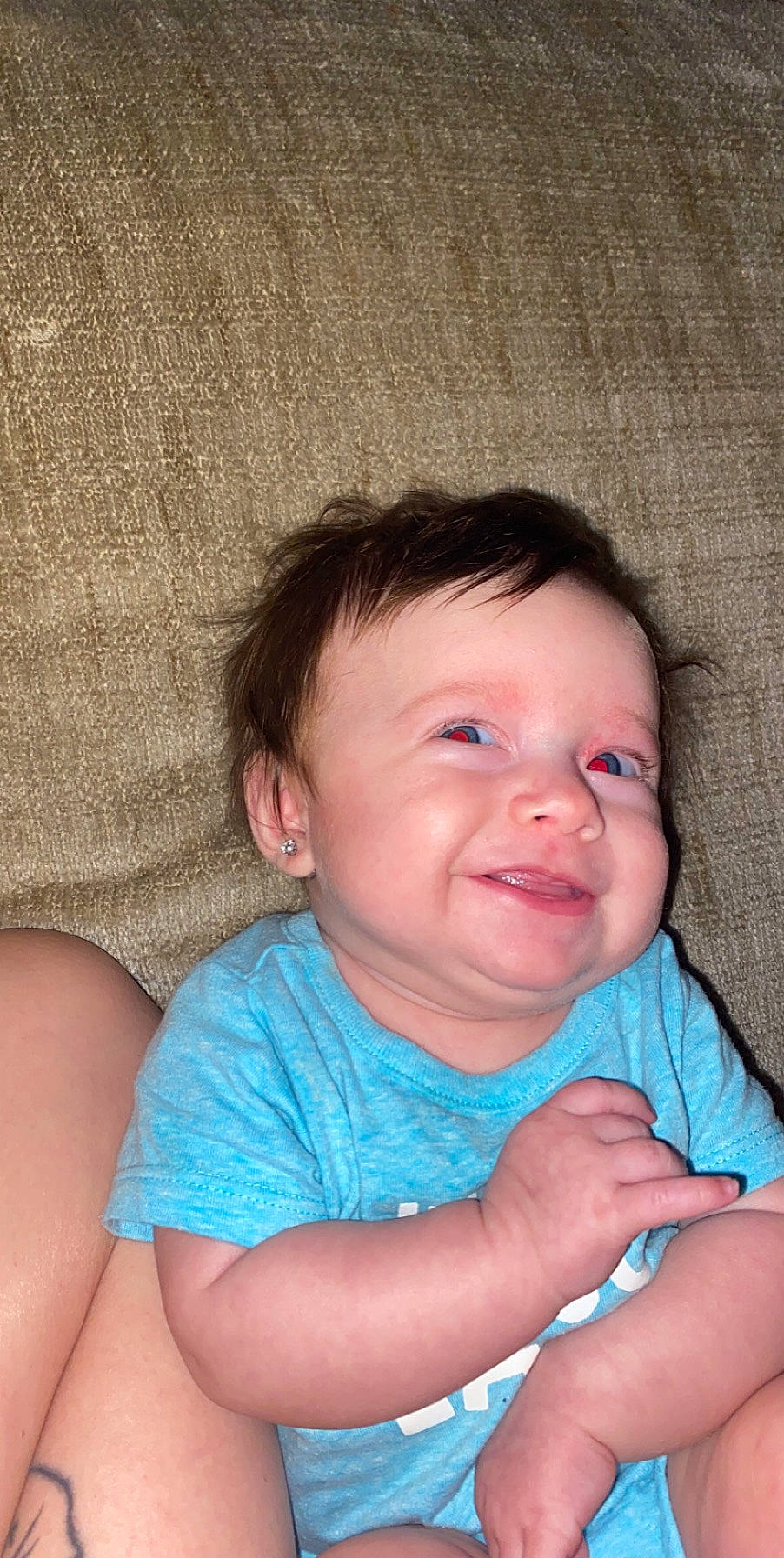 Ana joined the competition — help win amazing prizes! baby, cheek, child, chin, face, facial_expression, finger, gesture, hand, iris, joy, lip, mouth, nose, person, skin, smile, toddler