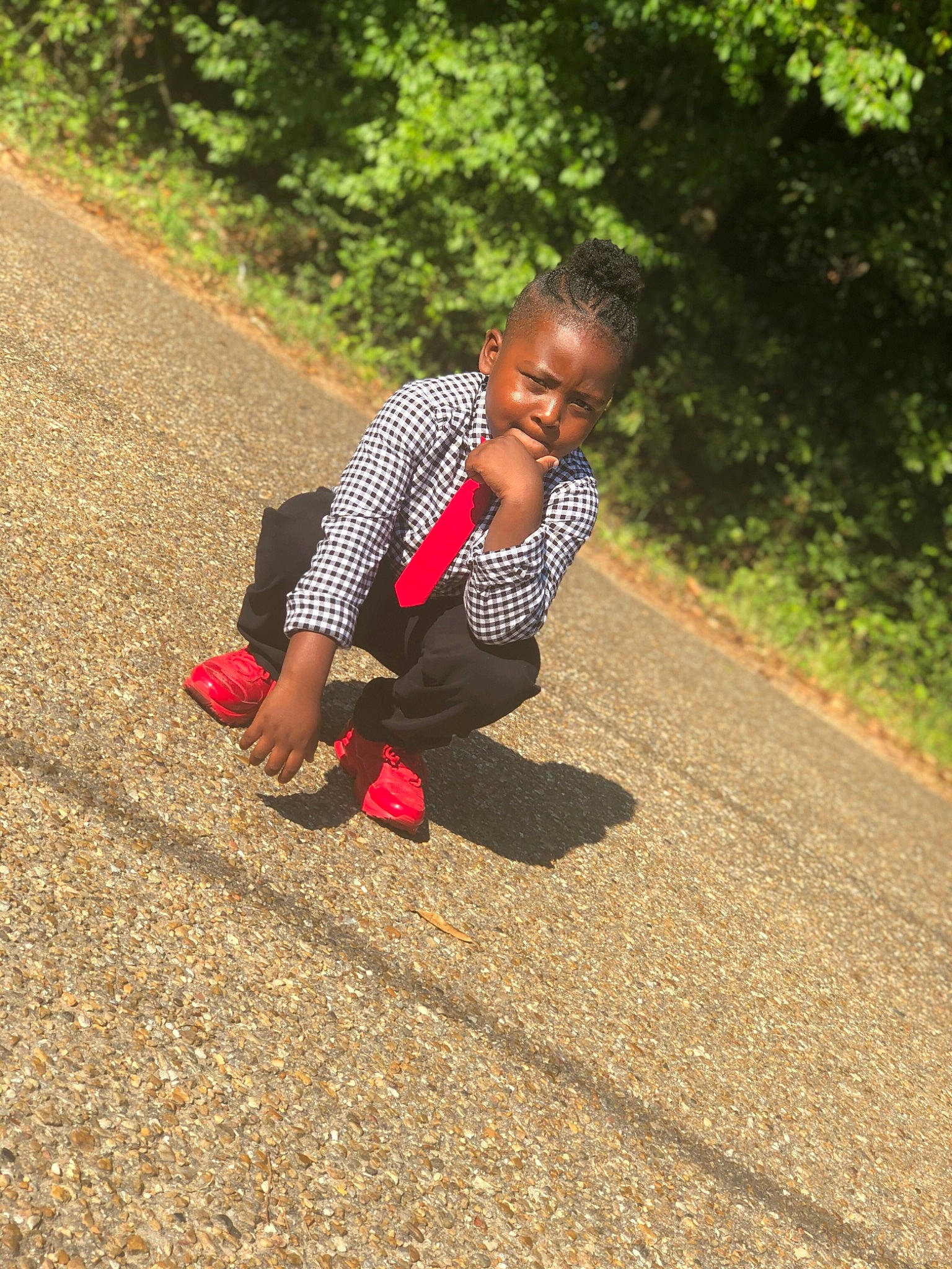 Damion is registered to the contest to win money with this photo: adaptation, asphalt, child, grass, joy, leaf, pattern, people, person, photography, plant, play, recreation, road, shadow, sitting, smile, soil, summer, toddler