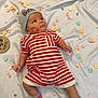 Waylon joined the competition — help win amazing prizes! baby, infant, child, hat, kiss_mark, red_and_white_stripes, socks, blanket, conversation_hearts, candy, milestone_disk, lying_down, portrait, cute, cheek_mark, wooden_disk, newborn, striped_outfit, props, bedspread