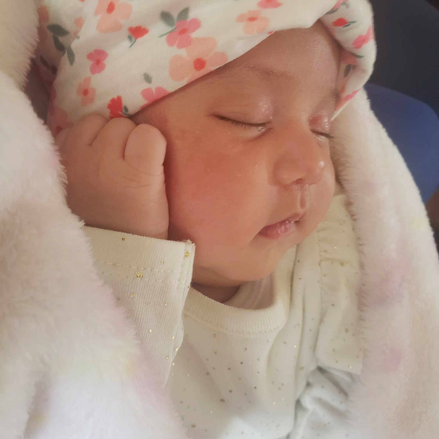 Ariadne joined the competition — help win amazing prizes! baby, baby_products, baby_sleeping, baby_toddler_clothing, cap, cheek, child, comfort, face, hat, headgear, linens, lip, nose, pattern, peach, pink, skin, sleeve, toddler