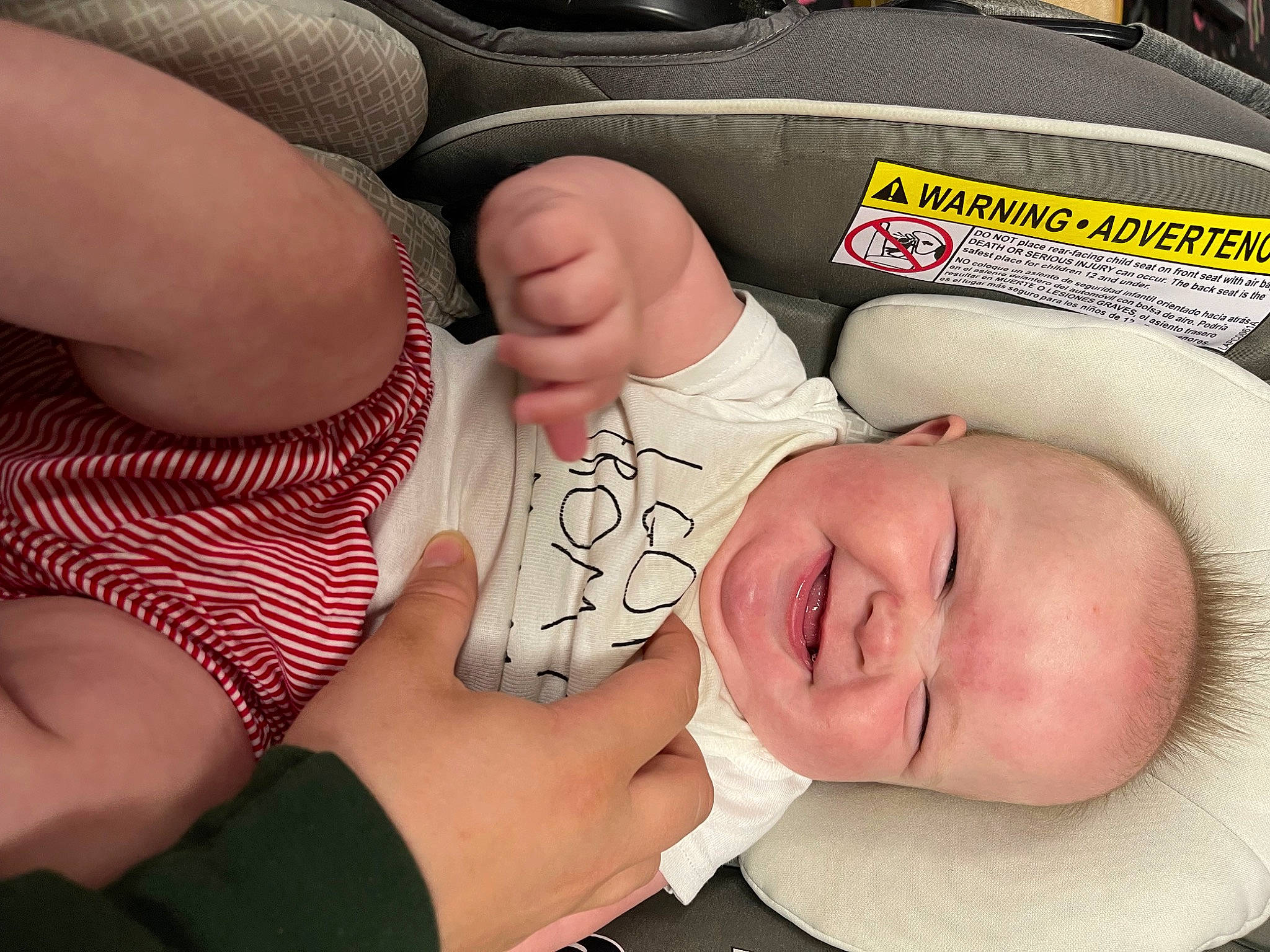 Madilyn joined the competition — help win amazing prizes! baby, baby_sleeping, baby_toddler_clothing, cheek, chest, child, comfort, eyelash, finger, flesh, foot, gesture, hand, happy, human_leg, joy, nail, pattern, person, thumb