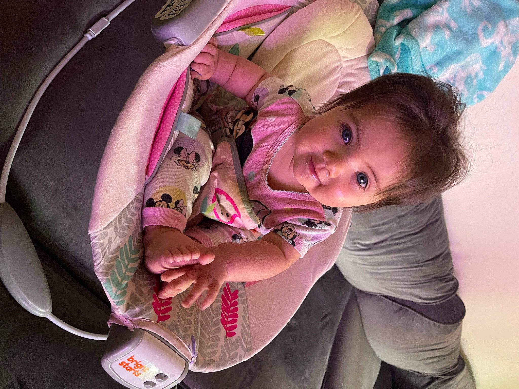 Mia is registered to the contest to win money with this photo: auto_part, baby, baby_carriage, baby_products, car_seat, child, comfort, flash_photography, fun, happy, magenta, mouth, person, pink, purple, sitting, skin, smile, toddler, vehicle_door