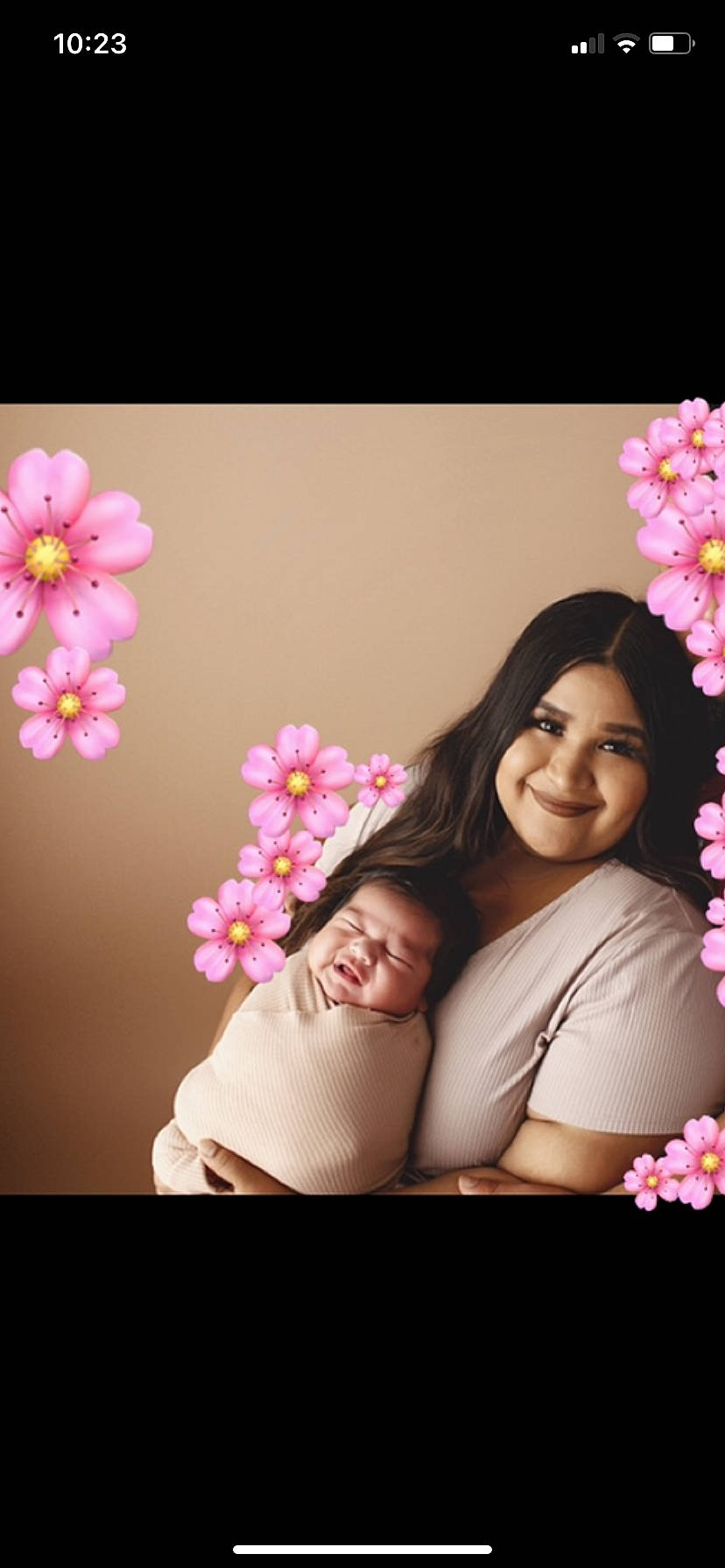 Alejandro is registered to the contest to win money with this photo: black_hair, brown_hair, child, chin, cut_flowers, eyebrow, facial_expression, flash_photography, flower, gesture, happy, joy, lip, long_hair, magenta, person, petal, pink, plant, selfie