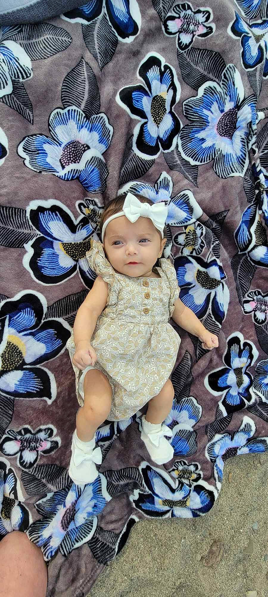 Aubrielle joined the competition — help win amazing prizes! azure, baby, baby_toddler_clothing, blue, electric_blue, event, eyelash, fashion_accessory, happy, headpiece, headwear, insect, iris, leaf, mythical_creature, pattern, person, purple, textile, toddler