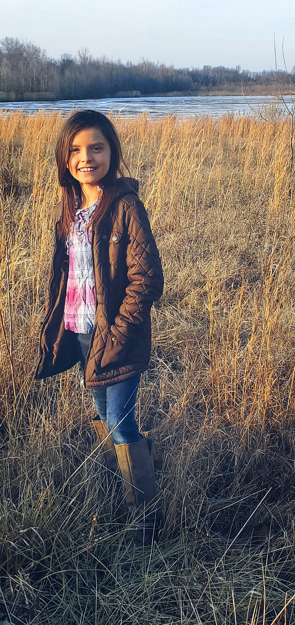 Dallas joined the competition — help win amazing prizes! blond, brown_hair, electric_blue, fawn, flash_photography, fun, grass, grassland, hair, happy, jacket, joy, landscape, long_hair, natural_landscape, pattern, people_in_nature, person, prairie, street_fashion