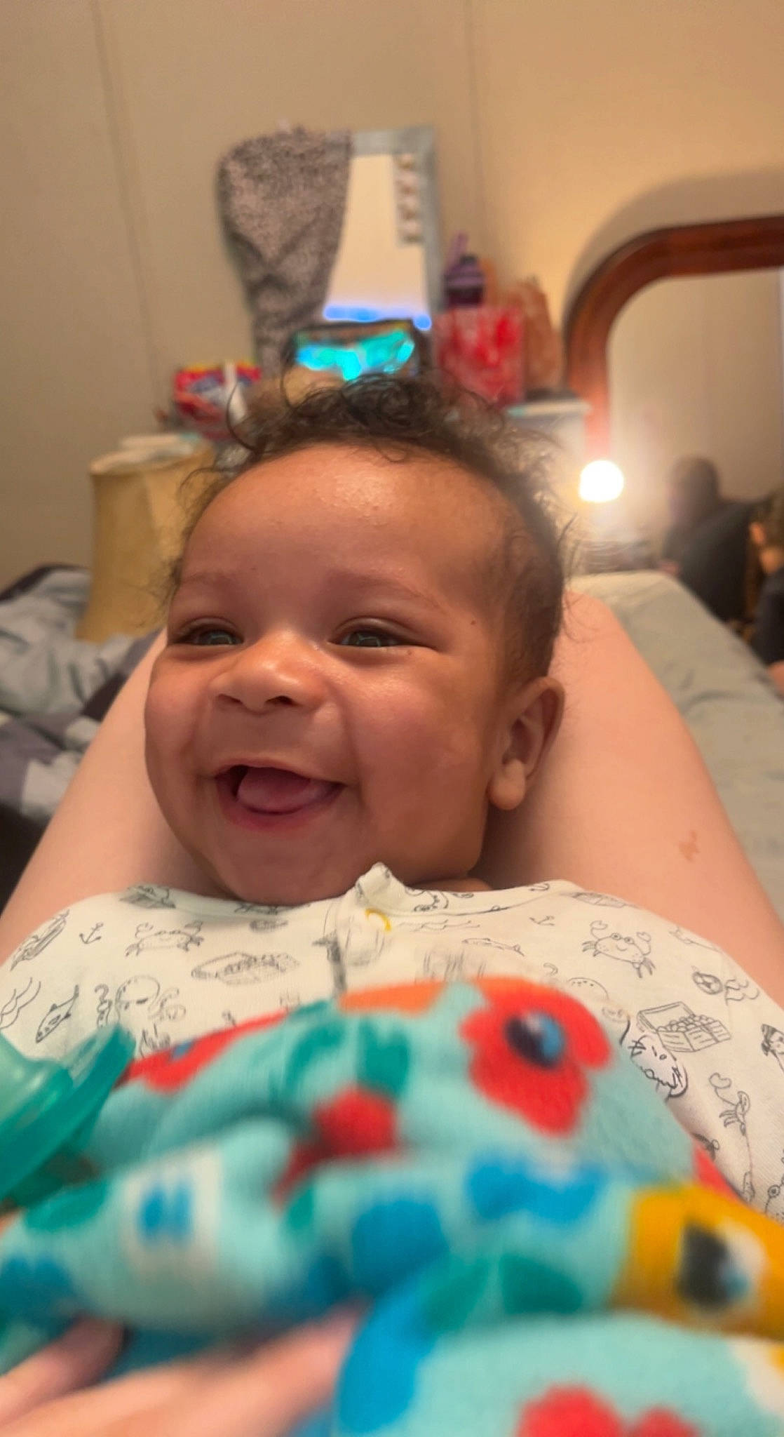 Kyrie joined the competition — help win amazing prizes! baby, bedtime, cheek, child, comfort, event, eyebrow, facial_expression, forehead, fun, happy, human, iris, linens, mouth, nose, person, room, skin, smile