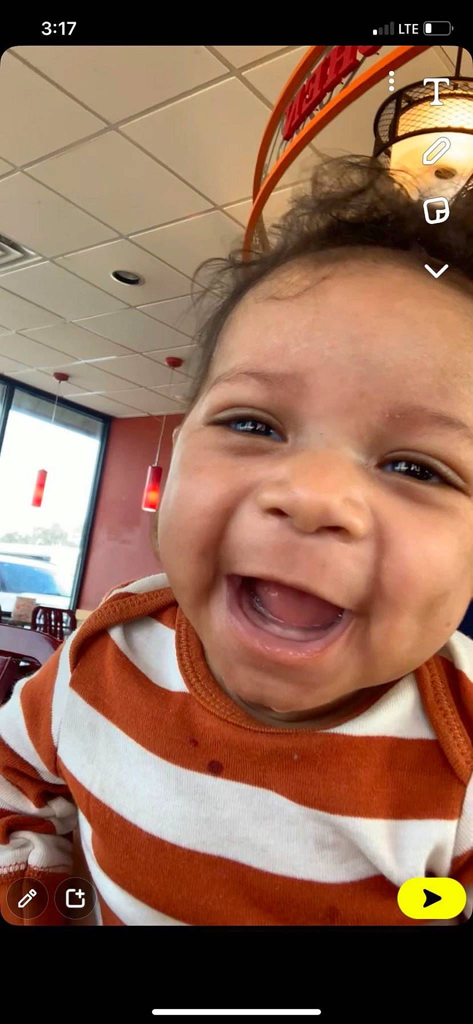 Kyrie is registered to the contest to win money with this photo: baby, cheek, child, chin, eyebrow, eyelash, forehead, fun, happy, iris, jaw, lip, mouth, nose, organ, people, person, skin, smile, toddler