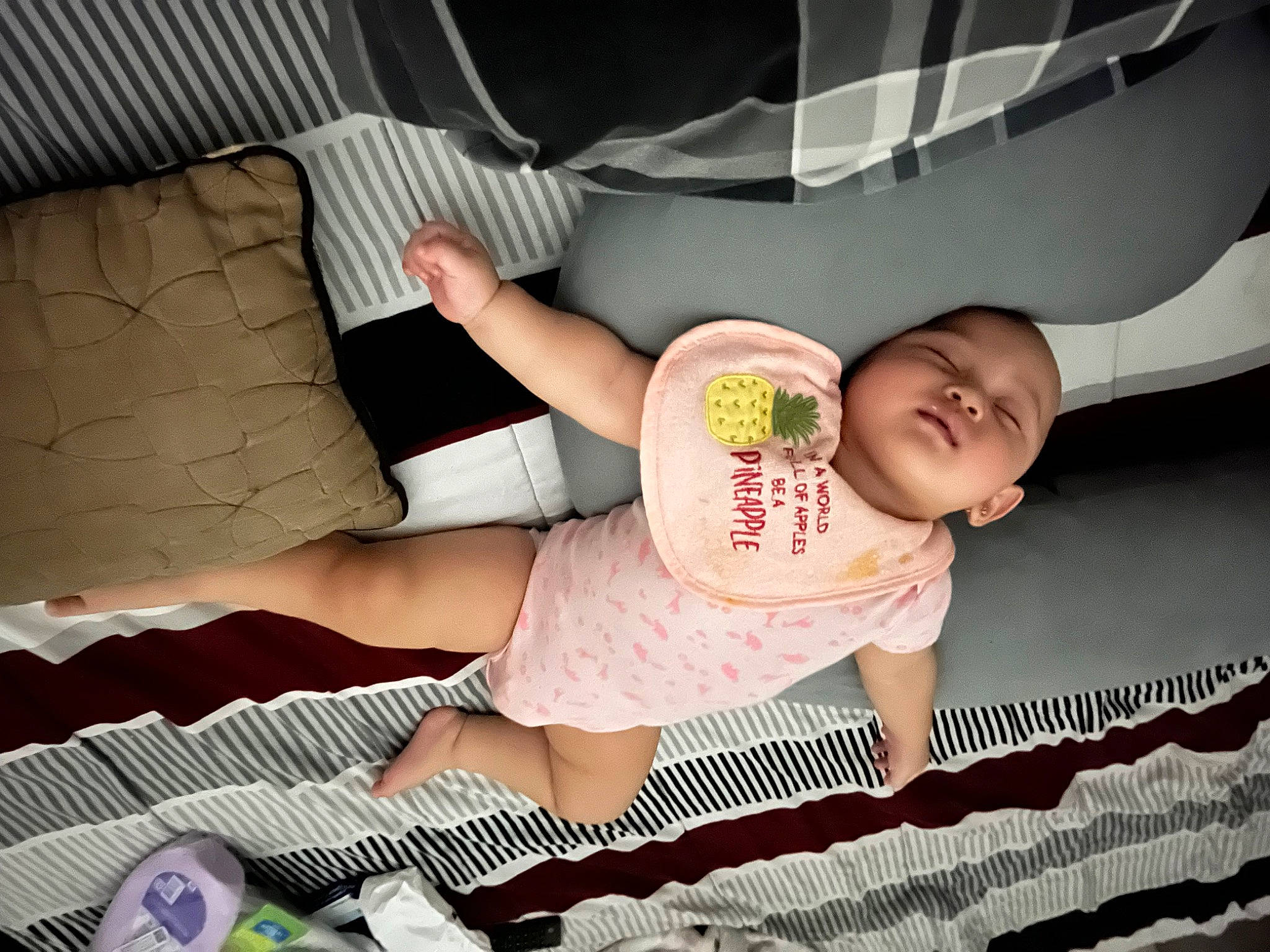 Alyssa joined the competition — help win amazing prizes! baby, baby_products, baby_toddler_clothing, child, comfort, couch, finger, flash_photography, foot, fun, happy, human_body, human_leg, knee, leg, leisure, person, room, sitting, thigh