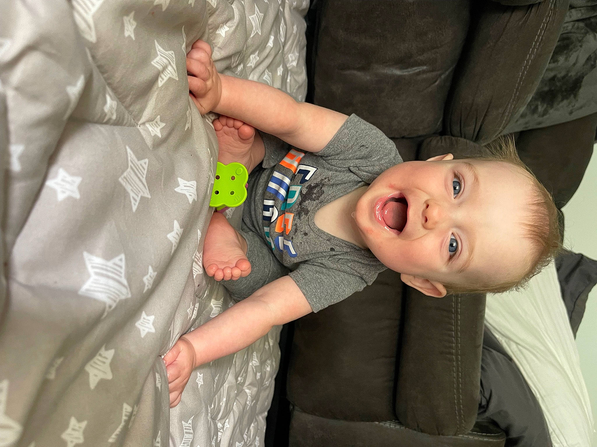 Bodhi joined the competition — help win amazing prizes! arm, baby, baby_toddler_clothing, cheek, child, comfort, event, finger, fun, gesture, hand, happy, nail, person, plastic_bag, product, skin, smile, textile, thumb
