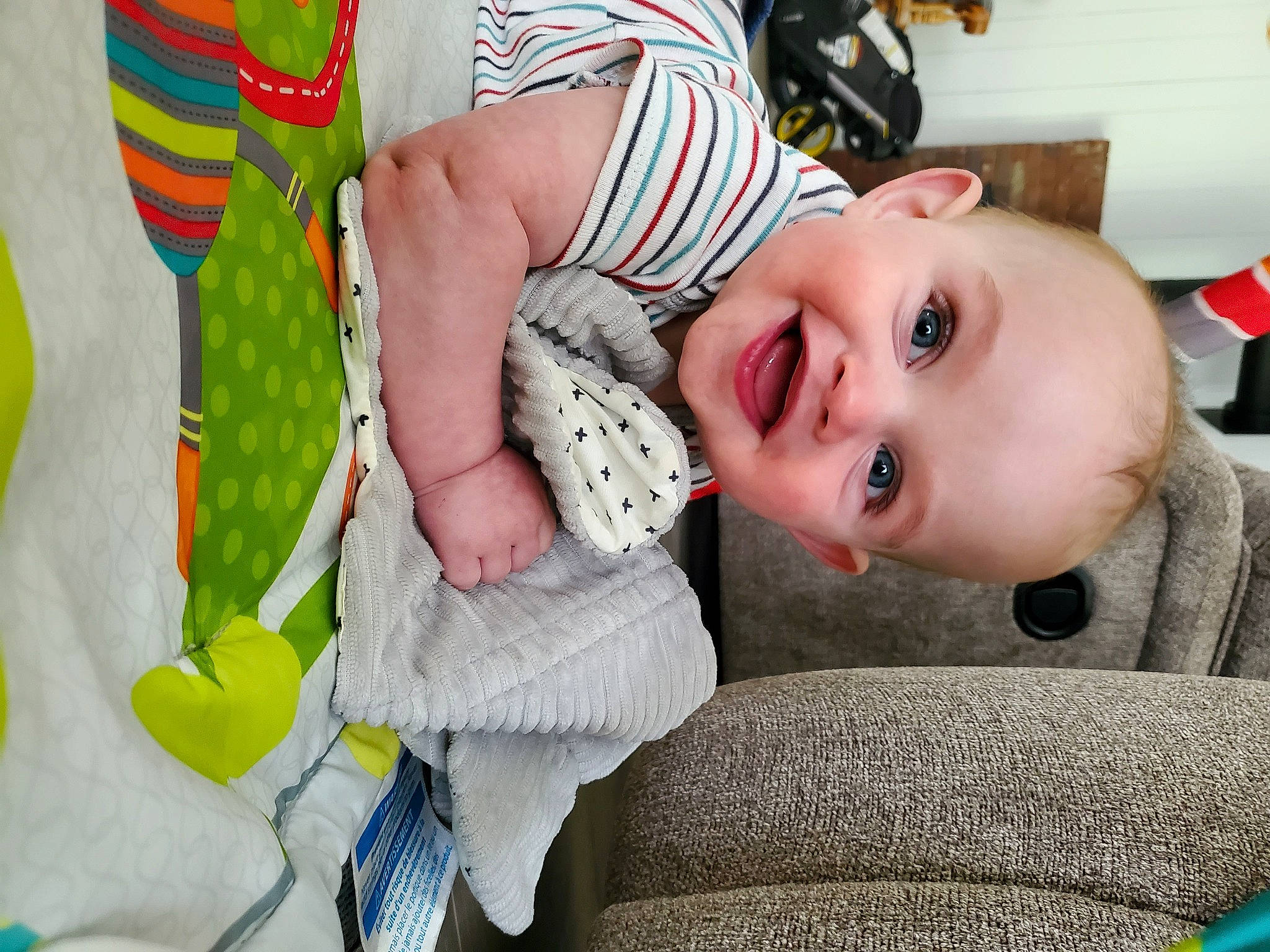 John joined the competition — help win amazing prizes! baby, baby_products, baby_toddler_clothing, cheek, child, clothing, fashion_accessory, fun, fur, grass, happy, hat, joy, linens, pattern, person, plant, room, sitting, toddler