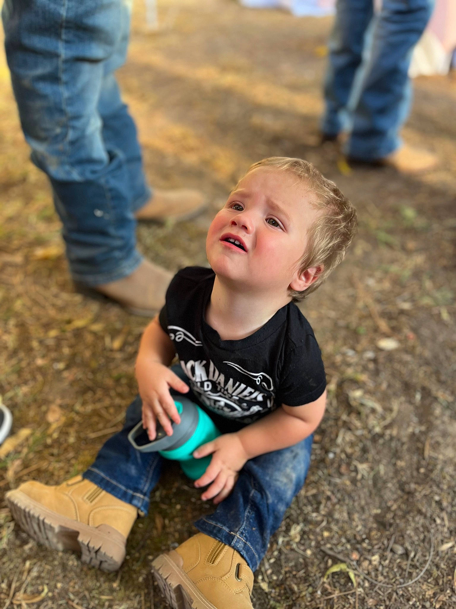Colton joined the competition — help win amazing prizes! child, denim, electric_blue, flash_photography, fun, grass, happy, human_leg, leg, leisure, people, people_in_nature, person, photograph, sitting, sneakers, soil, sorrow, spring, summer