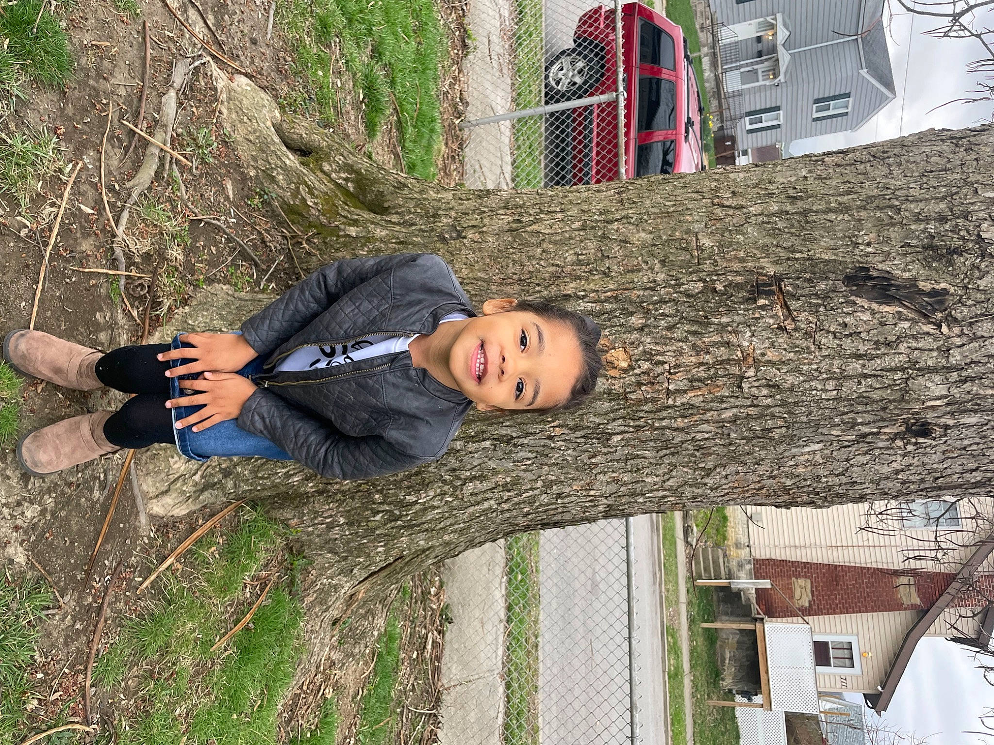 Katana joined the competition — help win amazing prizes! fun, grass, happy, joy, leisure, people_in_nature, person, plant, smile, toddler, tree, trunk, window, wood, woody_plant