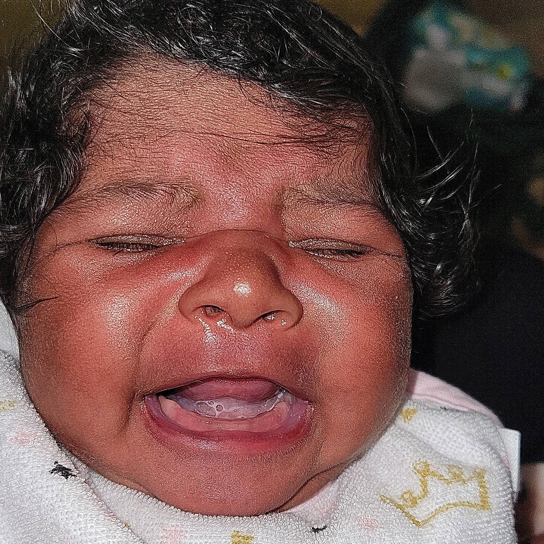 Razan is registered to the contest to win money with this photo: cheek, chin, crying, ear, eye, eyebrow, eyelash, forehead, gesture, happy, iris, jaw, laugh, lip, mouth, nose, person, smile, toddler, tooth