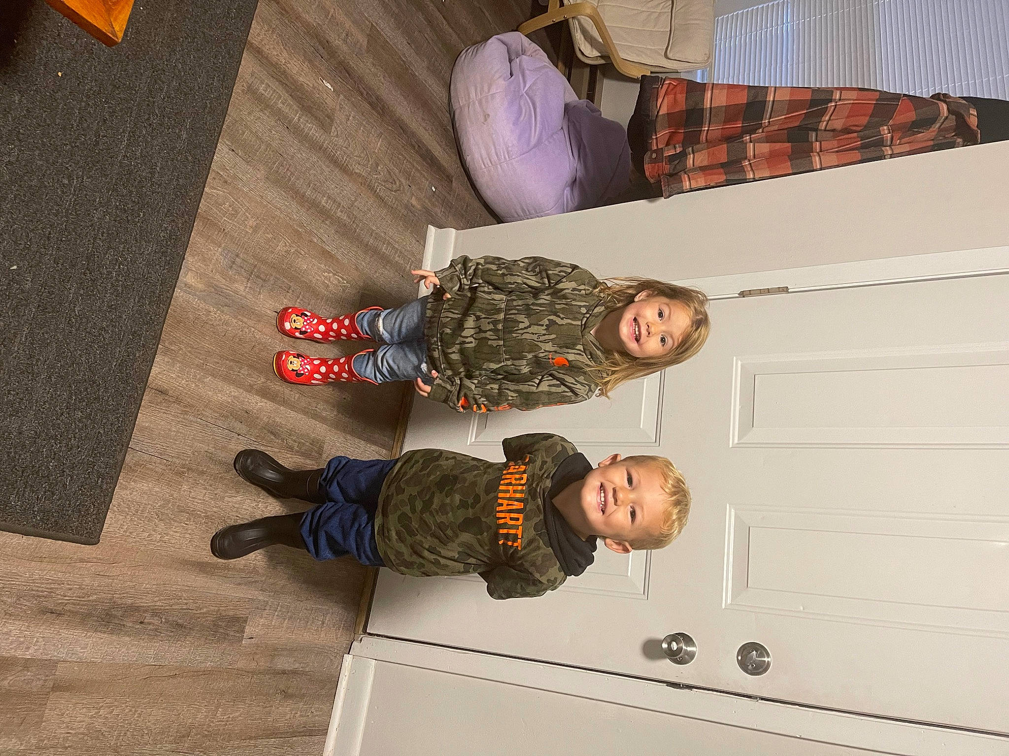 Ellison joined the competition — help win amazing prizes! ceiling, child, flooring, fun, hardwood, joy, pattern, person, room, smile, toddler, wood