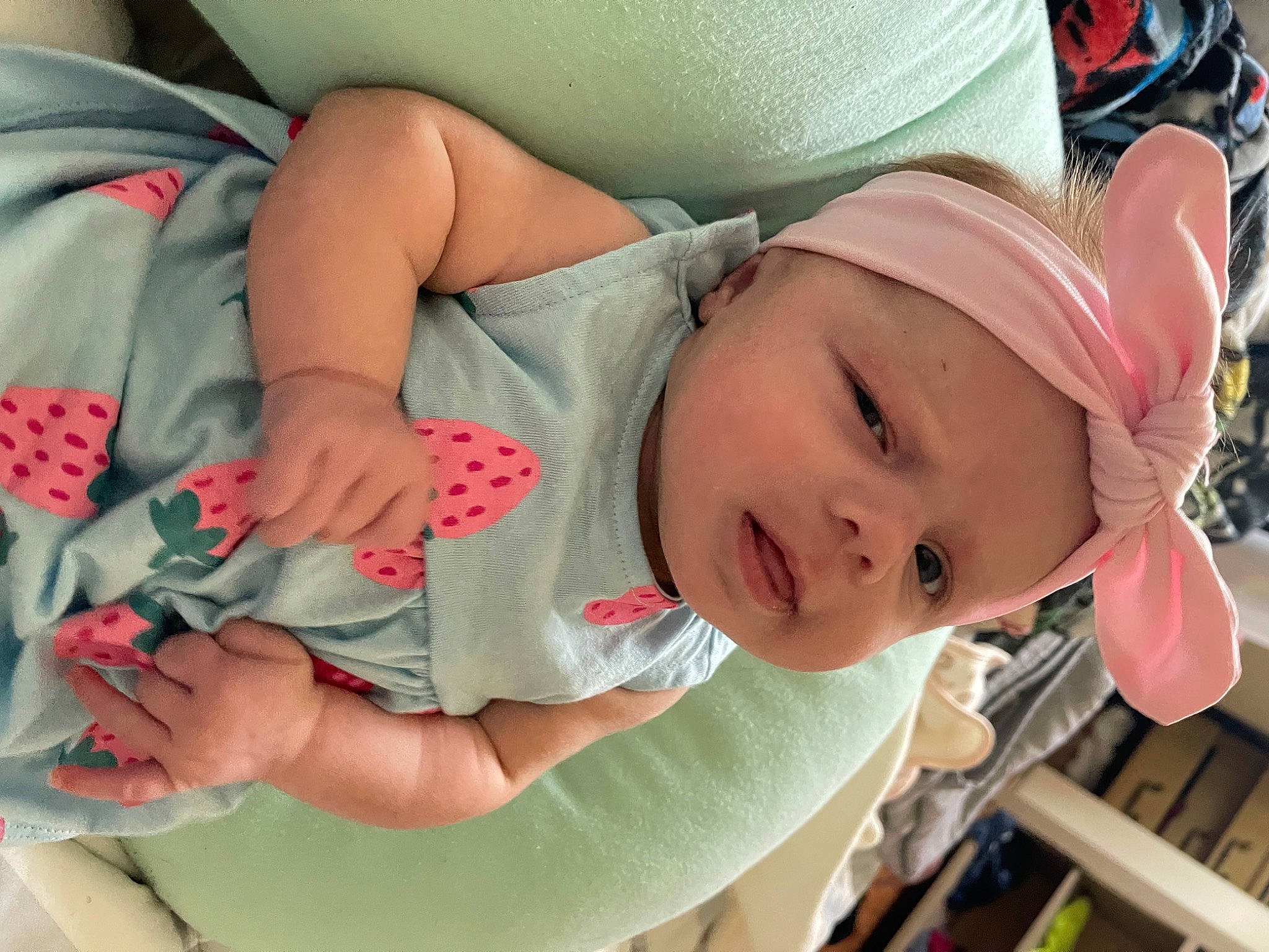 Claire joined the competition — help win amazing prizes! baby, baby_toddler_clothing, cheek, child, comfort, eye, eyelash, finger, gesture, grass, happy, hat, headwear, human_body, lip, mouth, neck, nose, person, product