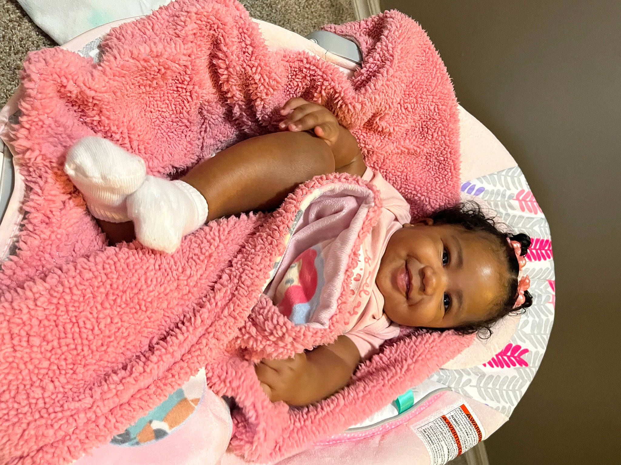 Destiny joined the competition — help win amazing prizes! baby, baby_products, baby_sleeping, baby_toddler_clothing, bedtime, cheek, child, comfort, fashion_accessory, happy, headgear, human_body, joy, linens, magenta, pattern, person, pink, skin, toddler