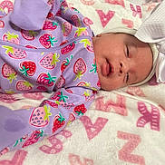 Aaliyah Rose is registered to the contest to win money with this photo: architecture, baby, bed, blanket, bonnet, building, childbirth, clothing, face, furniture, hat, head, hospital, newborn, pajamas, person, photography, portrait, quilt, sleeping