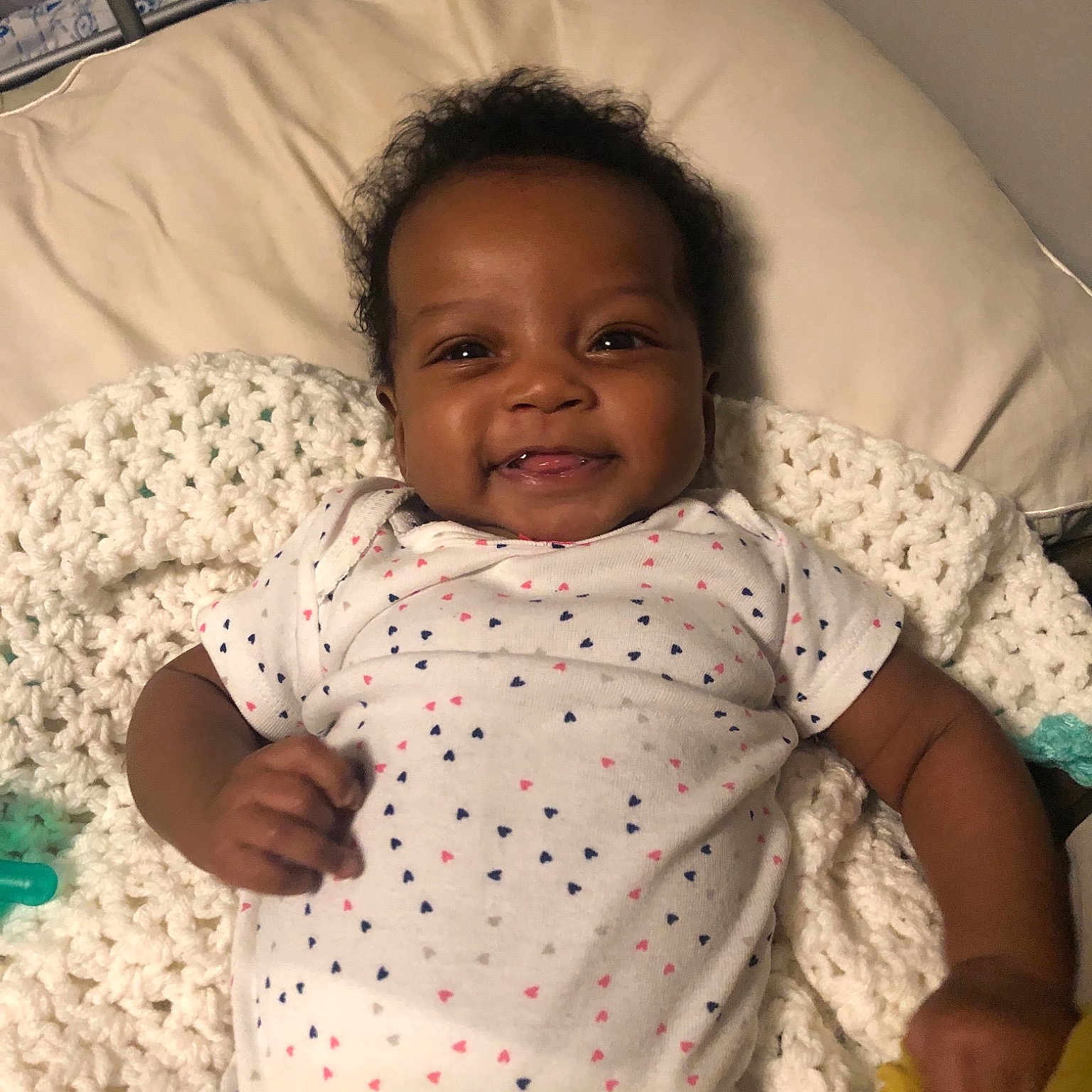Janiyah is registered to the contest to win money with this photo: baby, bedtime, cheek, child, eye, head, person, skin, smile, toddler