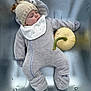 baby, sleeping, knitted_hat, onesie, pumpkin, metallic_surface, infant, cozy, cute, autumn, soft_clothing, peaceful, child, headwear, lying_down, small_pumpkin, baby_bib, warm_clothing, indoor, portrait