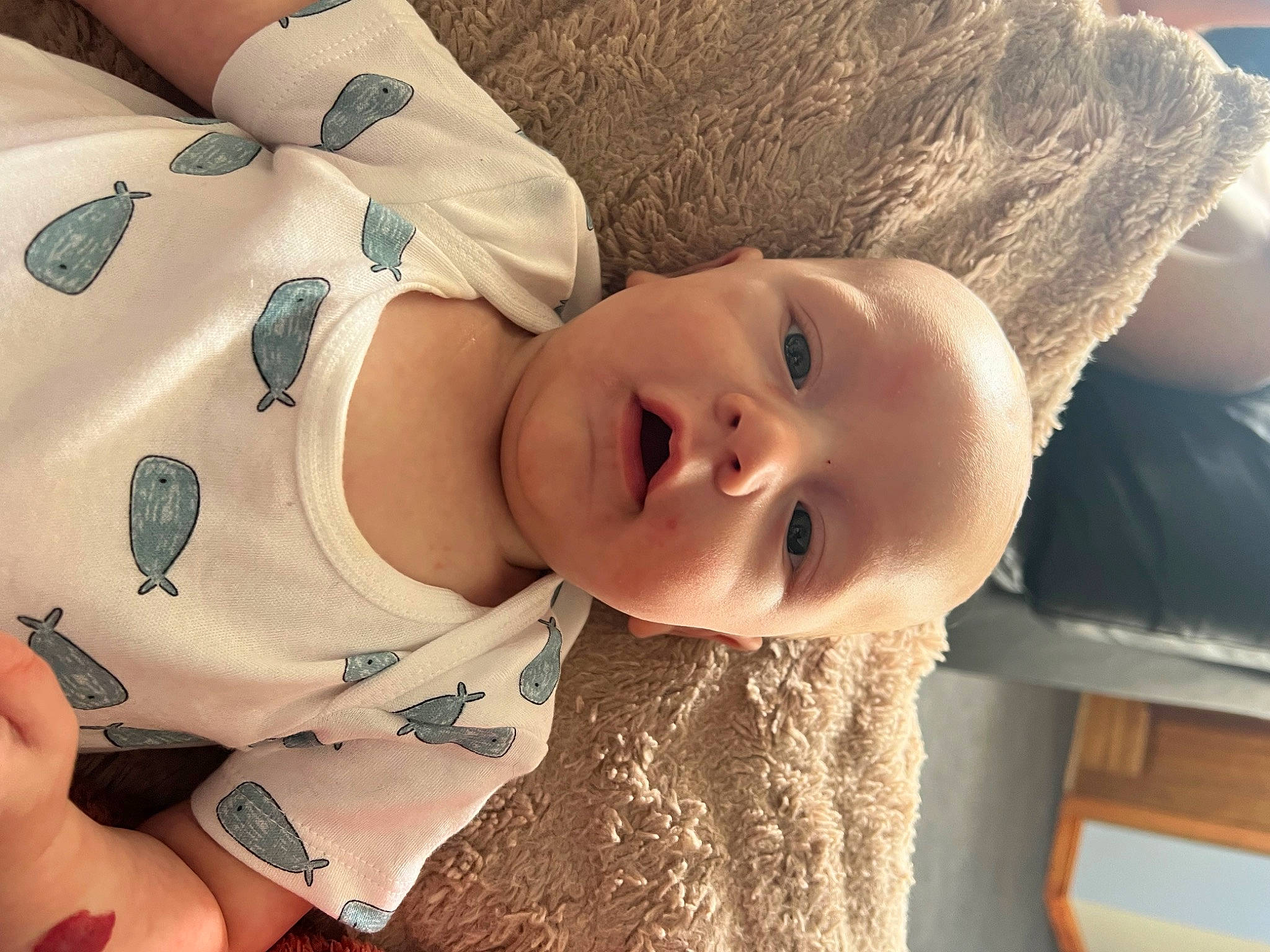 Patrick is registered to the contest to win money with this photo: baby, baby_toddler_clothing, cheek, child, comfort, eye, eyelash, fashion_accessory, happy, hat, head, lip, mouth, nose, person, skin, sleeve, smile, sun_hat, toddler