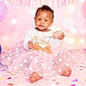 Sa'Ryiiah joined the competition — help win amazing prizes! baby, child, birthday, cake, pink, balloons, confetti, dress, polka_dot, celebration, smile, happy, cute, party, tutu, sitting, indoors, festive, young, portrait