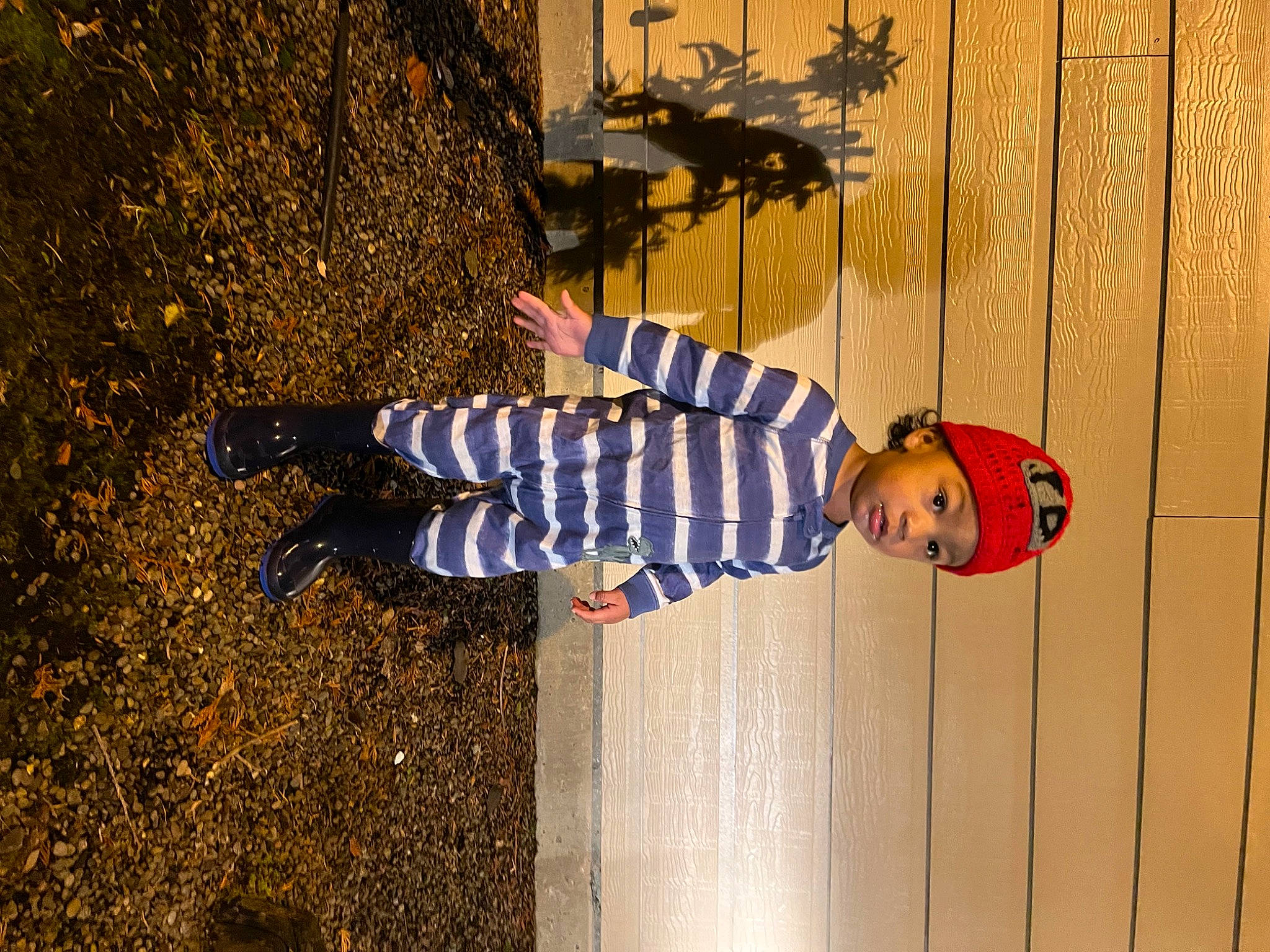 Kameron is registered to the contest to win money with this photo: asphalt, carmine, child, electric_blue, fun, grass, happy, headwear, line, pattern, people_in_nature, person, plant, road_surface, shadow, sidewalk, soil, tints_and_shades, toddler, tree