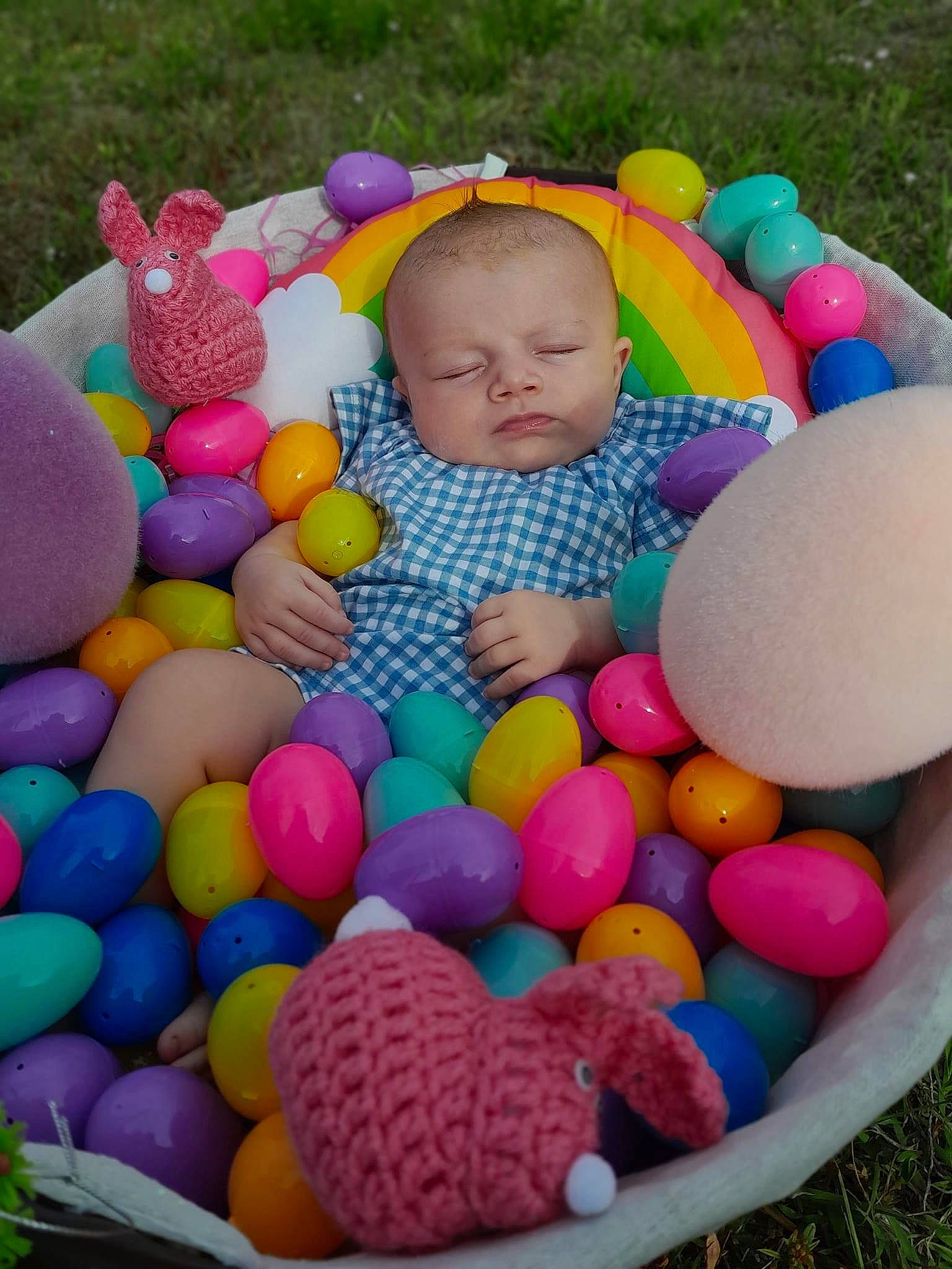 Madison joined the competition — help win amazing prizes! baby, baby_toys, ball_pit, child, circle, comfort, event, fun, grass, happy, leisure, pattern, people, person, play, product, sports_toy, sweetness, textile, toddler