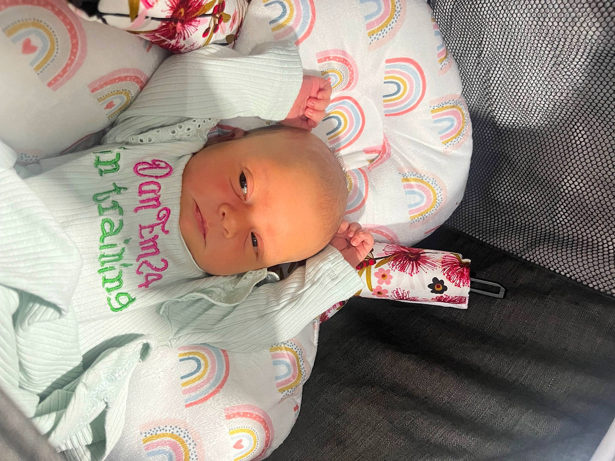 Adalyn joined the competition — help win amazing prizes! baby, baby_products, baby_safety, baby_sleeping, baby_toddler_clothing, bedding, bedtime, cheek, child, comfort, finger, linens, nap, pattern, person, room, skin, sleep, sleeve, textile