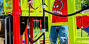 Charleston joined the competition — help win amazing prizes! child, playground, climbing, smile, red_shirt, spiderman, yellow_structure, jeans, sneakers, outdoor, daylight, play_equipment, rope_ladder, happy, boy, recreation, summer, fun, park, active