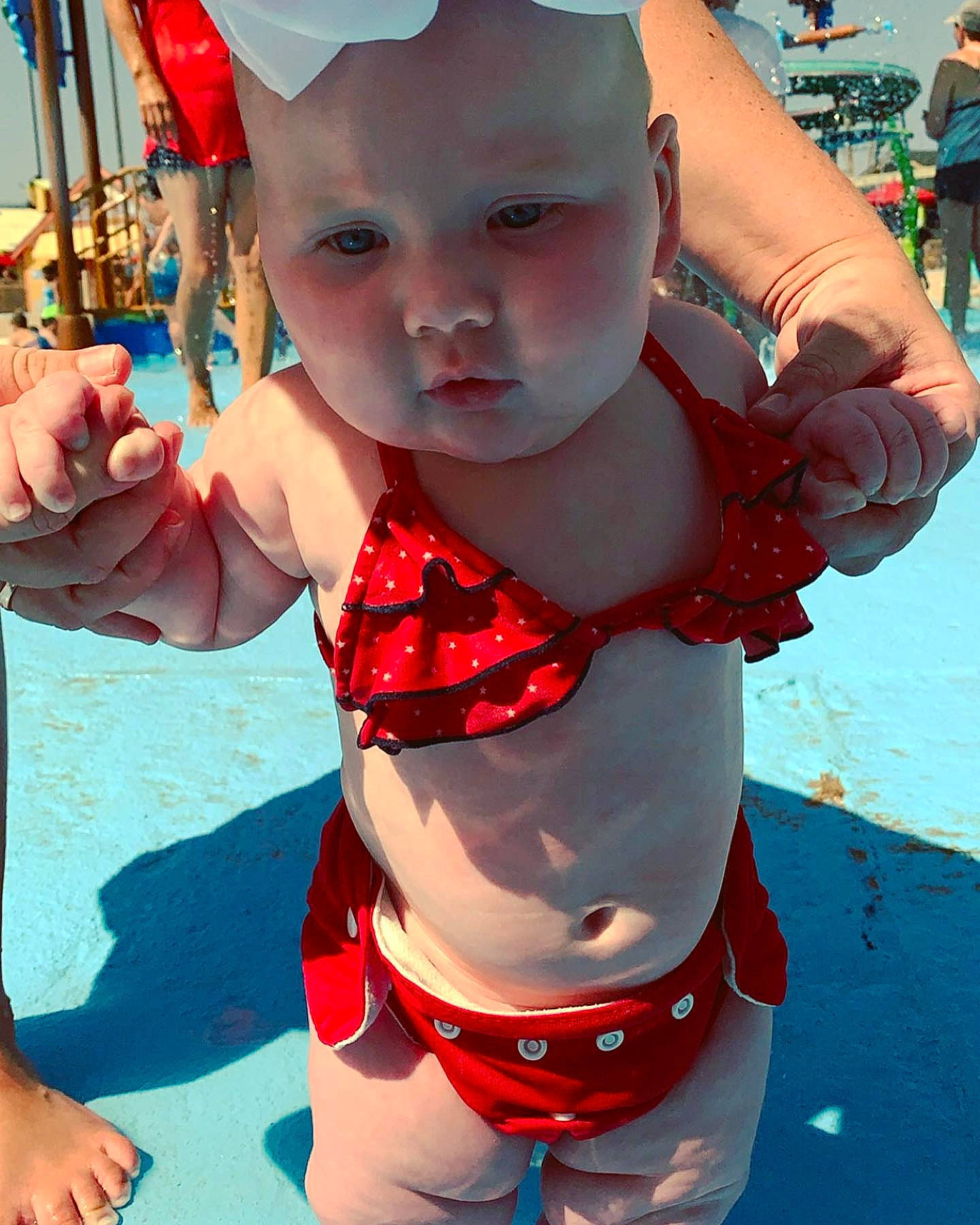 Elliana Grace is registered to the contest to win money with this photo: abdomen, arm, baby, chest, child, finger, fun, hand, headwear, leg, leisure, muscle, person, play, recreation, skin, smile, summer, thumb, toddler