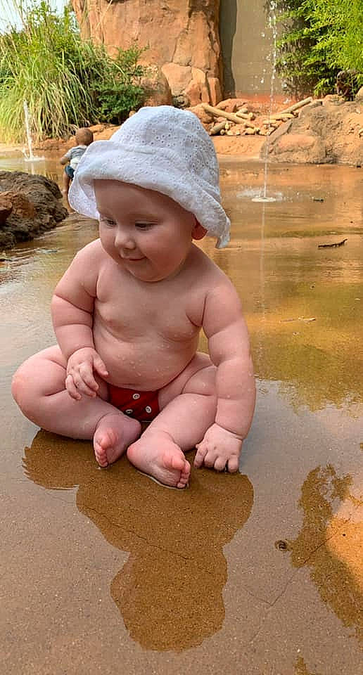 Elliana Grace is registered to the contest to win money with this photo: baby, child, headwear, person, play, smile, toddler