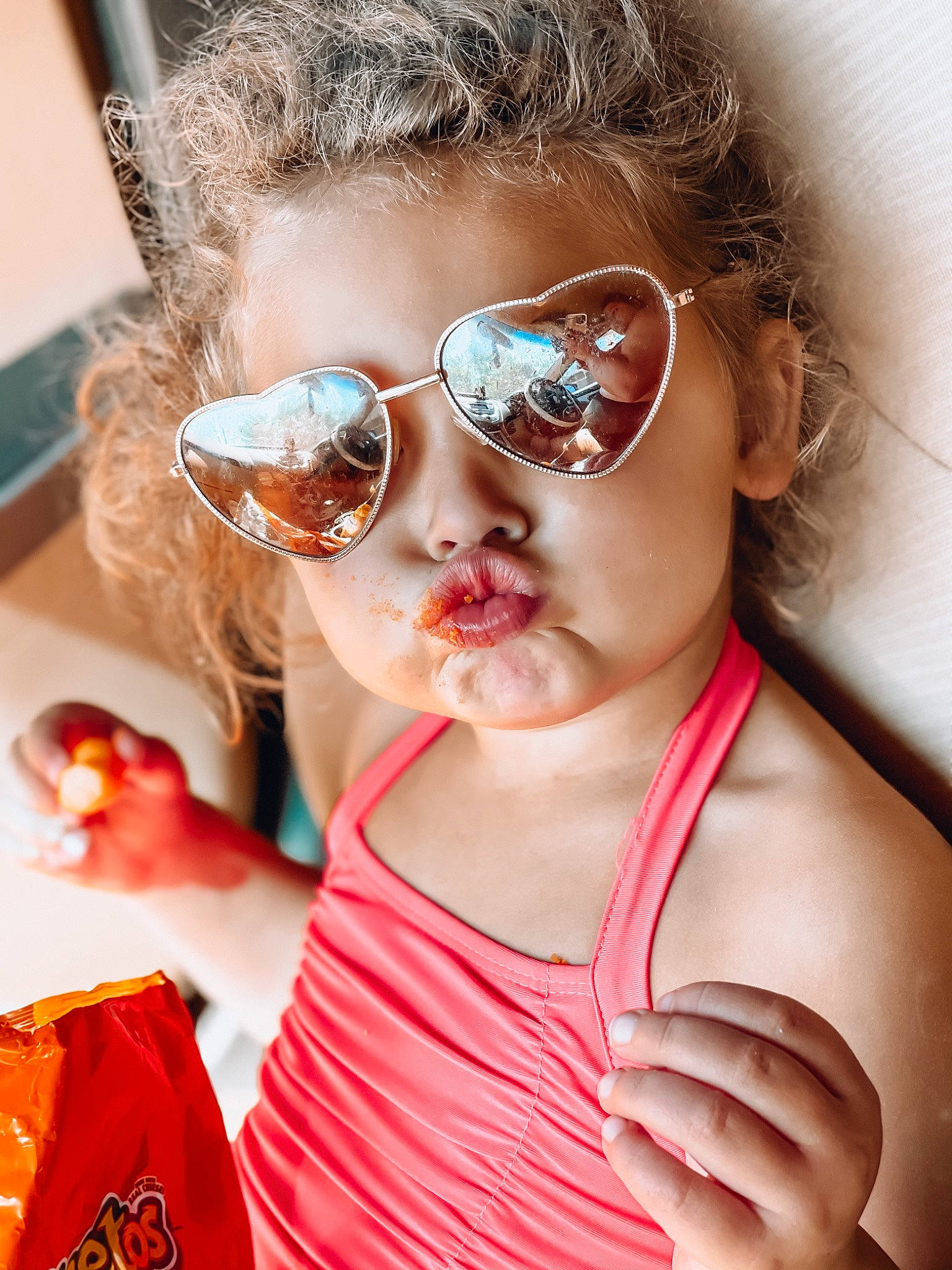 Jaelynn joined the competition — help win amazing prizes! cool, eyelash, eyewear, fun, glasses, goggles, hair, happy, lip, mouth, neck, nose, organ, person, pink, red, skin, sunglasses, toddler, vision_care