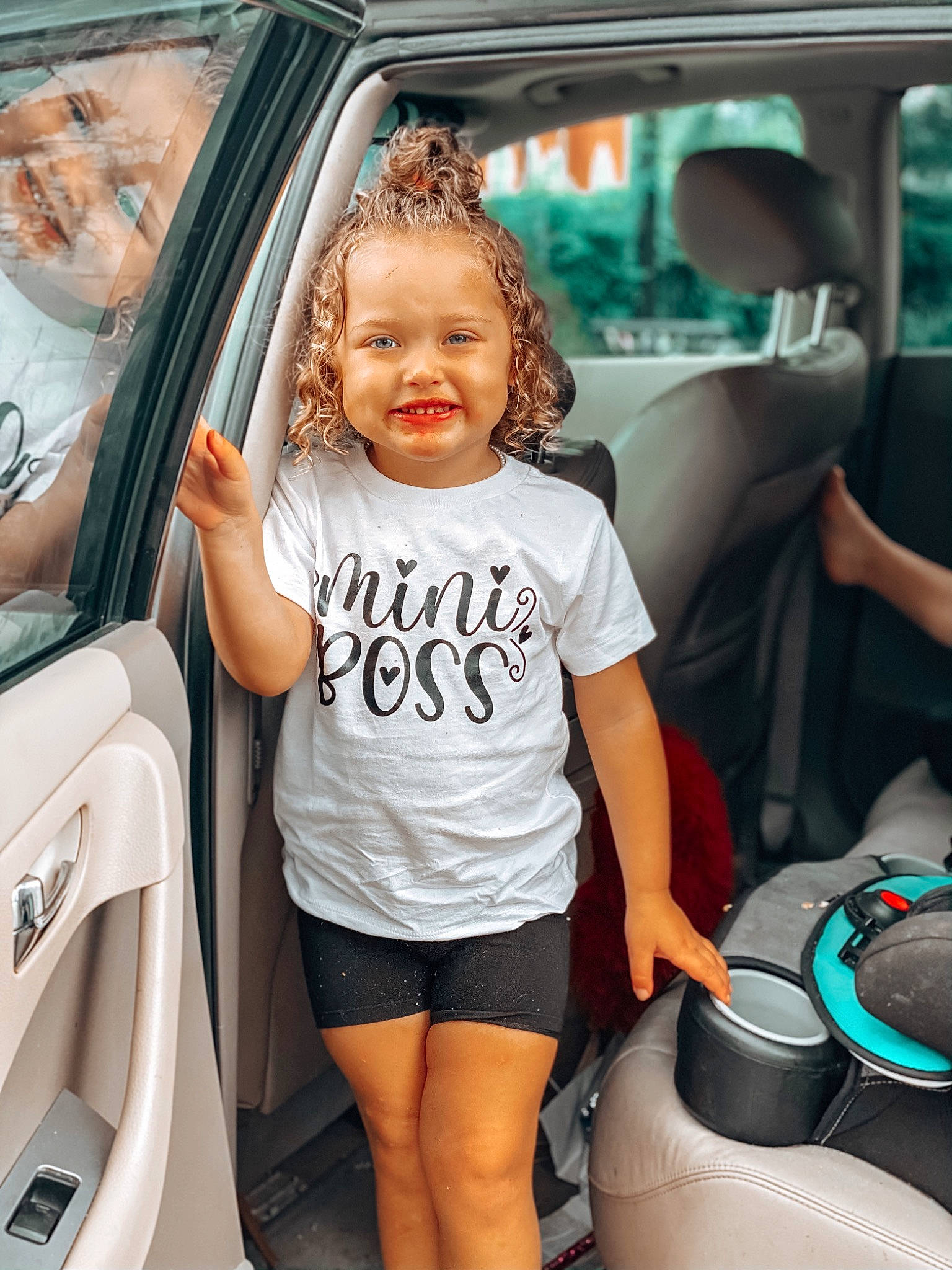 Jaelynn is registered to the contest to win money with this photo: automotive_design, automotive_exterior, automotive_tire, car, car_seat, dress, fun, hairstyle, joy, mode_of_transport, motor_vehicle, person, product, shorts, skin, smile, steering_wheel, style, thigh, vehicle