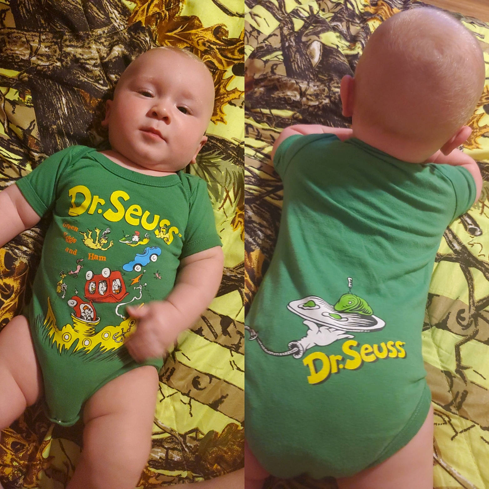 Tracy is registered to the contest to win money with this photo: baby, baby_products, baby_toddler_clothing, child, green, person, product, sleeve, t_shirt, toddler