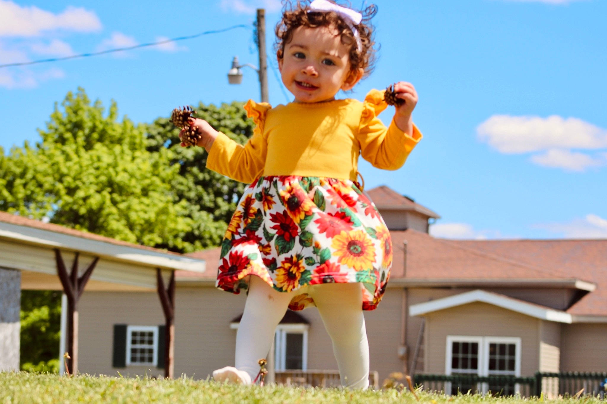 Arya joined the competition — help win amazing prizes! child, cloud, eye, fun, grass, happy, human_body, joy, landscape, leisure, people_in_nature, person, plant, recreation, sky, spring, summer, t_shirt, toddler, tree