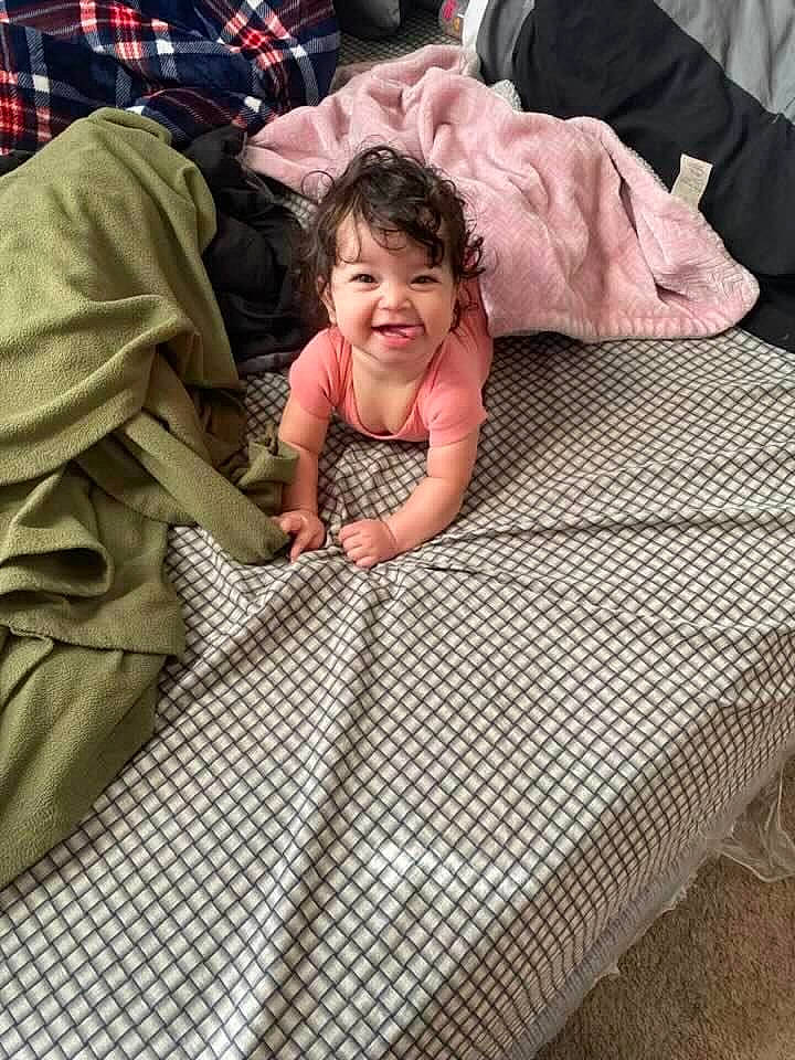 Leleni joined the competition — help win amazing prizes! baby, baby_toddler_clothing, bedding, bedroom, child, comfort, event, flooring, fun, happy, joy, leisure, linens, pattern, person, plaid, room, sitting, smile, tartan