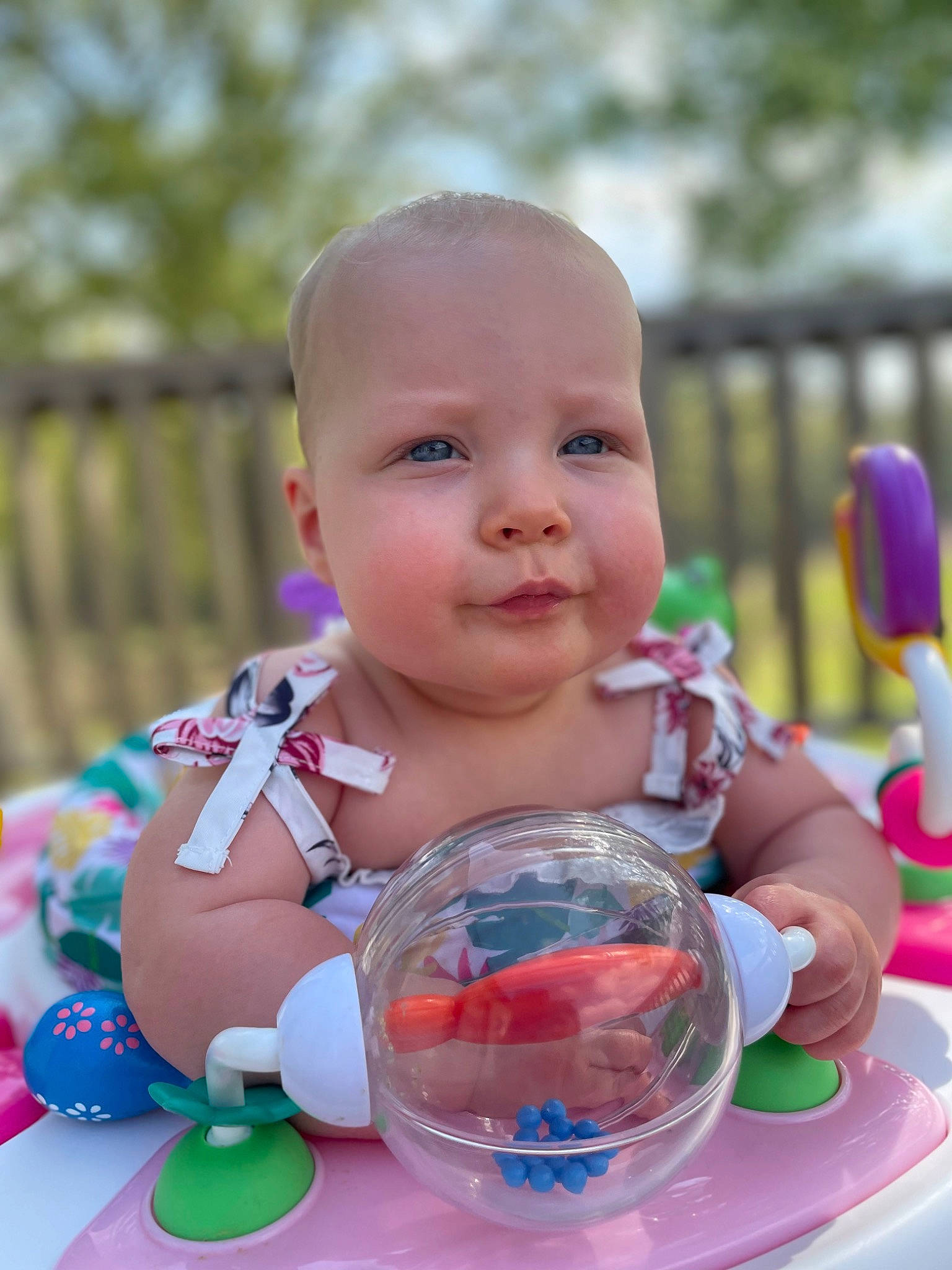 Alaina is registered to the contest to win money with this photo: baby, baby_products, baby_toddler_clothing, child, drinkware, event, face, fun, grass, happy, leisure, person, pink, product, recreation, serveware, sitting, smile, sweetness, tableware