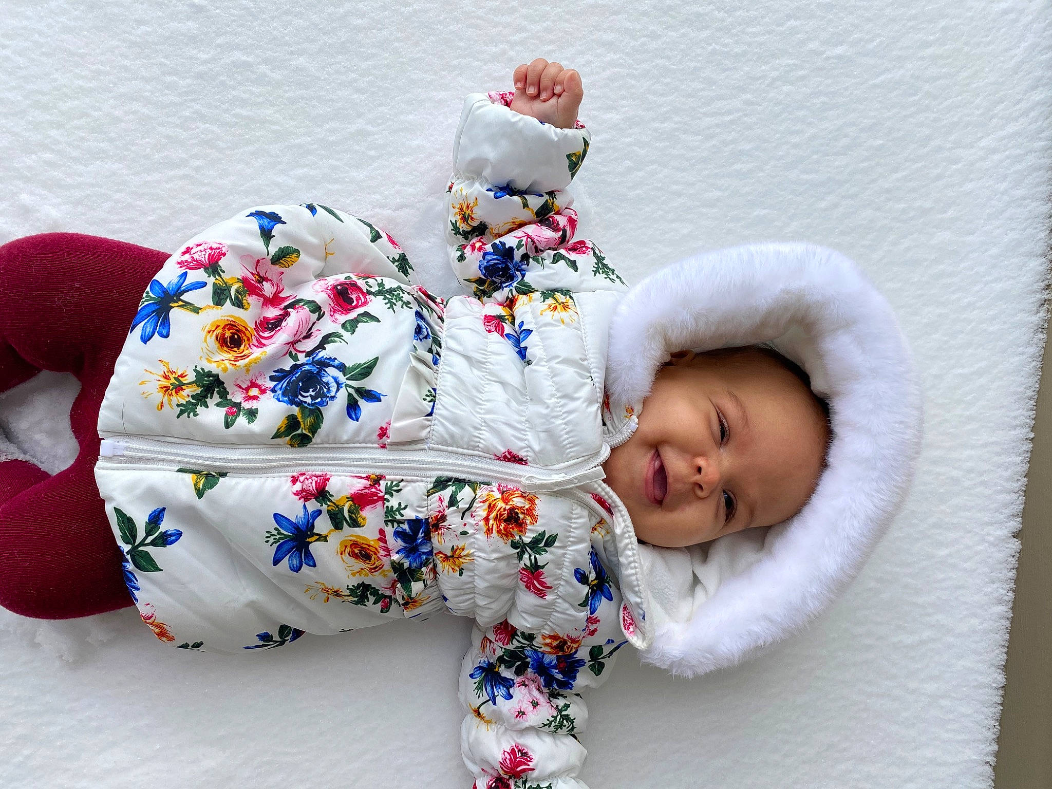 Elizabeth is registered to the contest to win money with this photo: baby, baby_products, baby_sleeping, baby_toddler_clothing, baby_toys, beanie, child, comfort, font, foot, fur, happy, linens, pattern, person, portrait_photography, room, sitting, sleeve, stuffed_toy