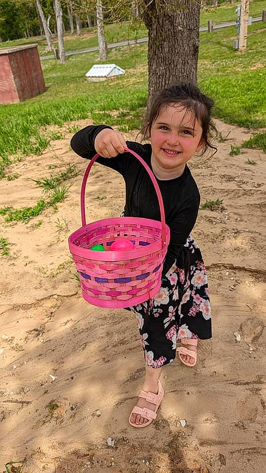 Elizabeth joined the competition — help win amazing prizes! barefoot, basket, child, fun, grass, happy, joy, leisure, people_in_nature, person, plant, play, recreation, sand, sitting, sleeve, smile, soil, t_shirt, toddler