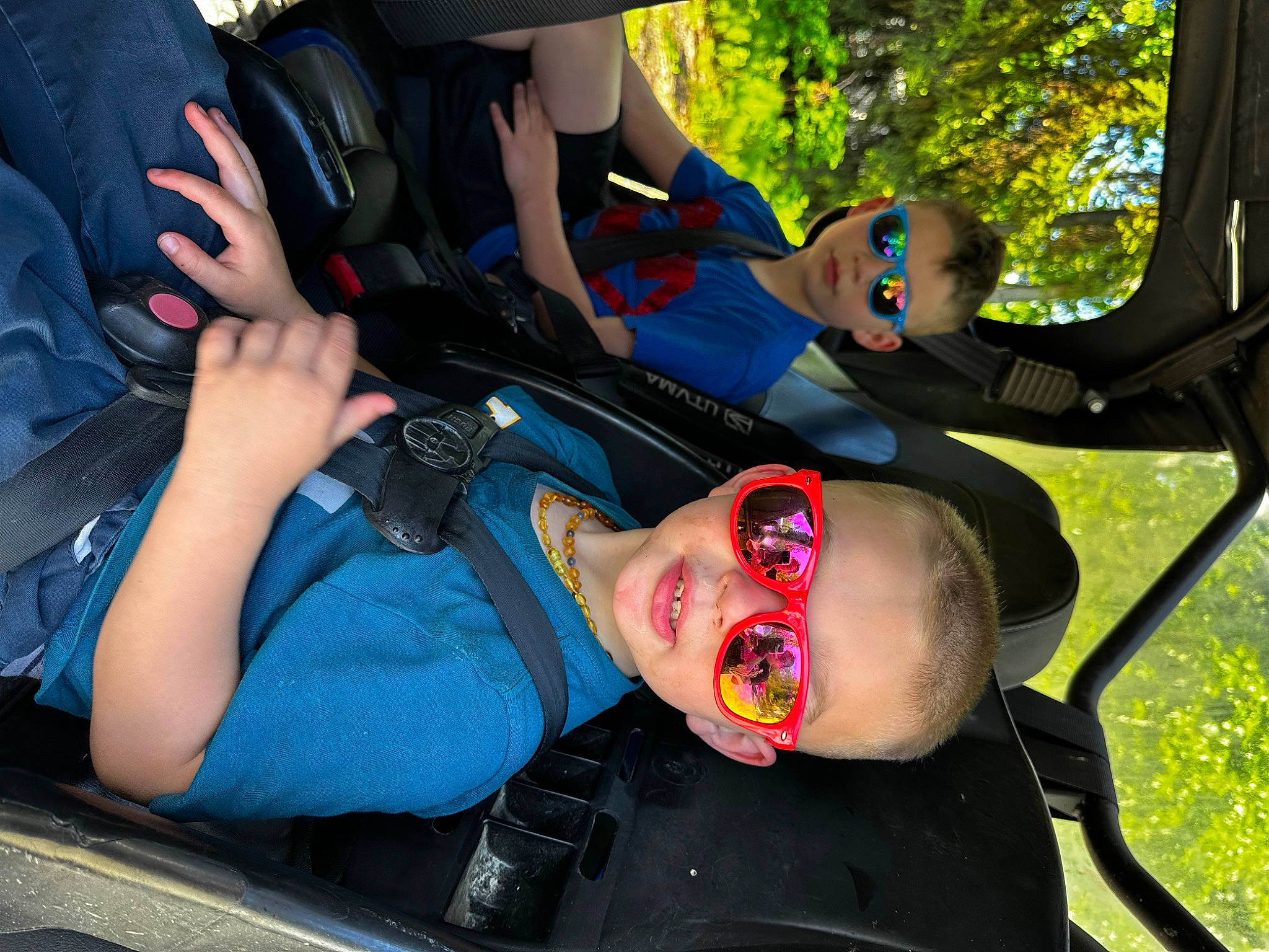 Lucas joined the competition — help win amazing prizes! auto_part, automotive_design, automotive_exterior, car, car_seat, electric_blue, eyewear, family_car, fun, goggles, grass, happy, leisure, motor_vehicle, person, personal_protective_equipment, recreation, sunglasses, tree, vacation