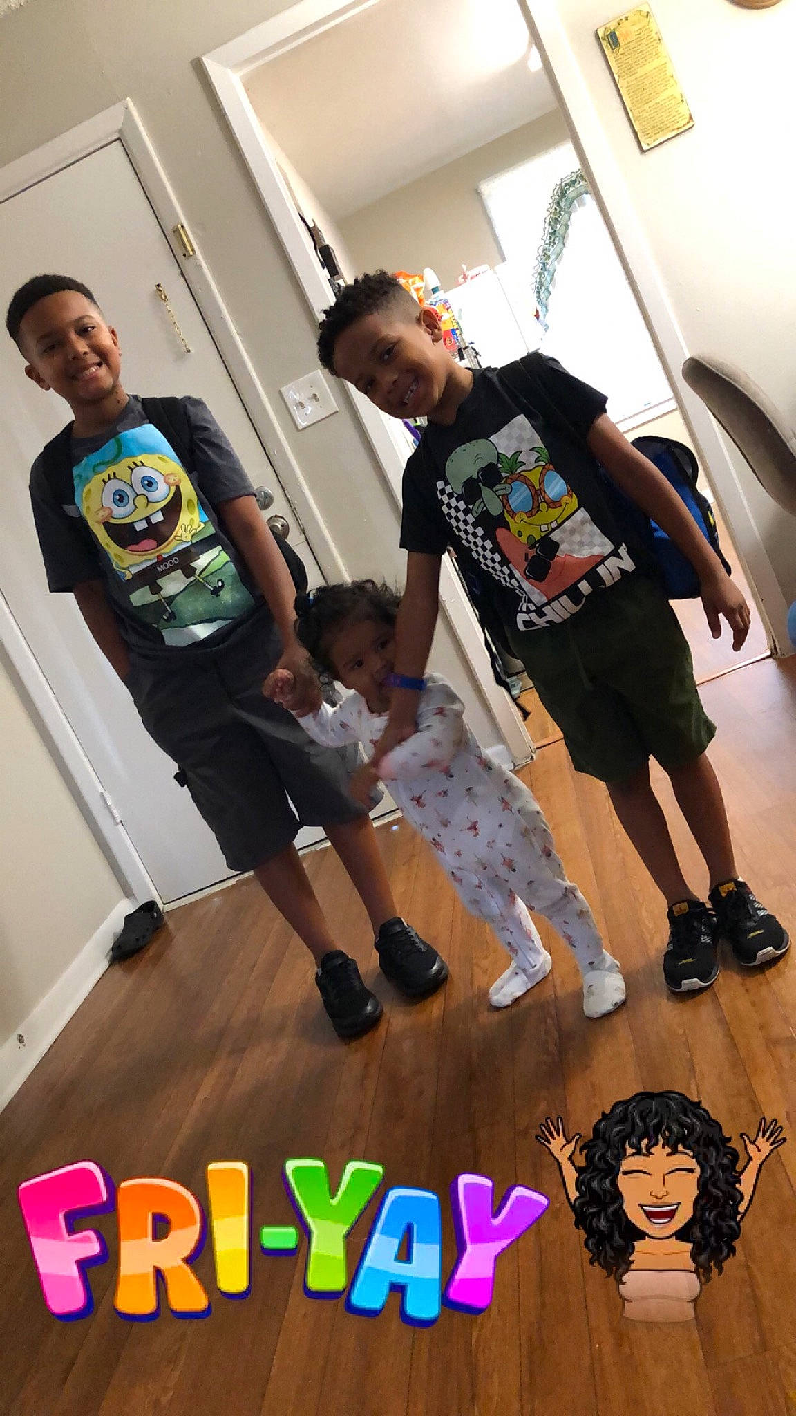 Kyren joined the competition — help win amazing prizes! boot, child, event, fashion, flooring, fun, happy, joy, leisure, logo, person, product, recreation, refrigerator, room, sandal, shorts, smile, sneakers, t_shirt