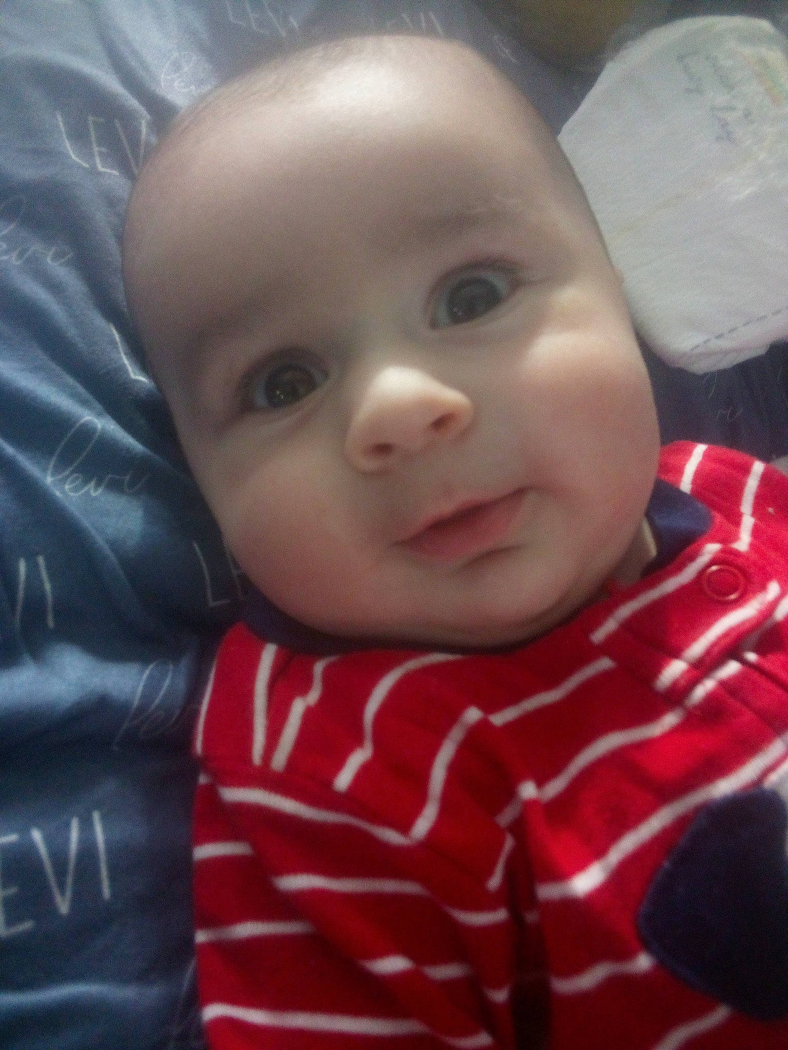 Levi joined the competition — help win amazing prizes! baby, baby_toddler_clothing, carmine, cheek, child, chin, comfort, eyelash, fun, happy, iris, lip, mouth, nose, pattern, person, skin, sleeve, smile, toddler