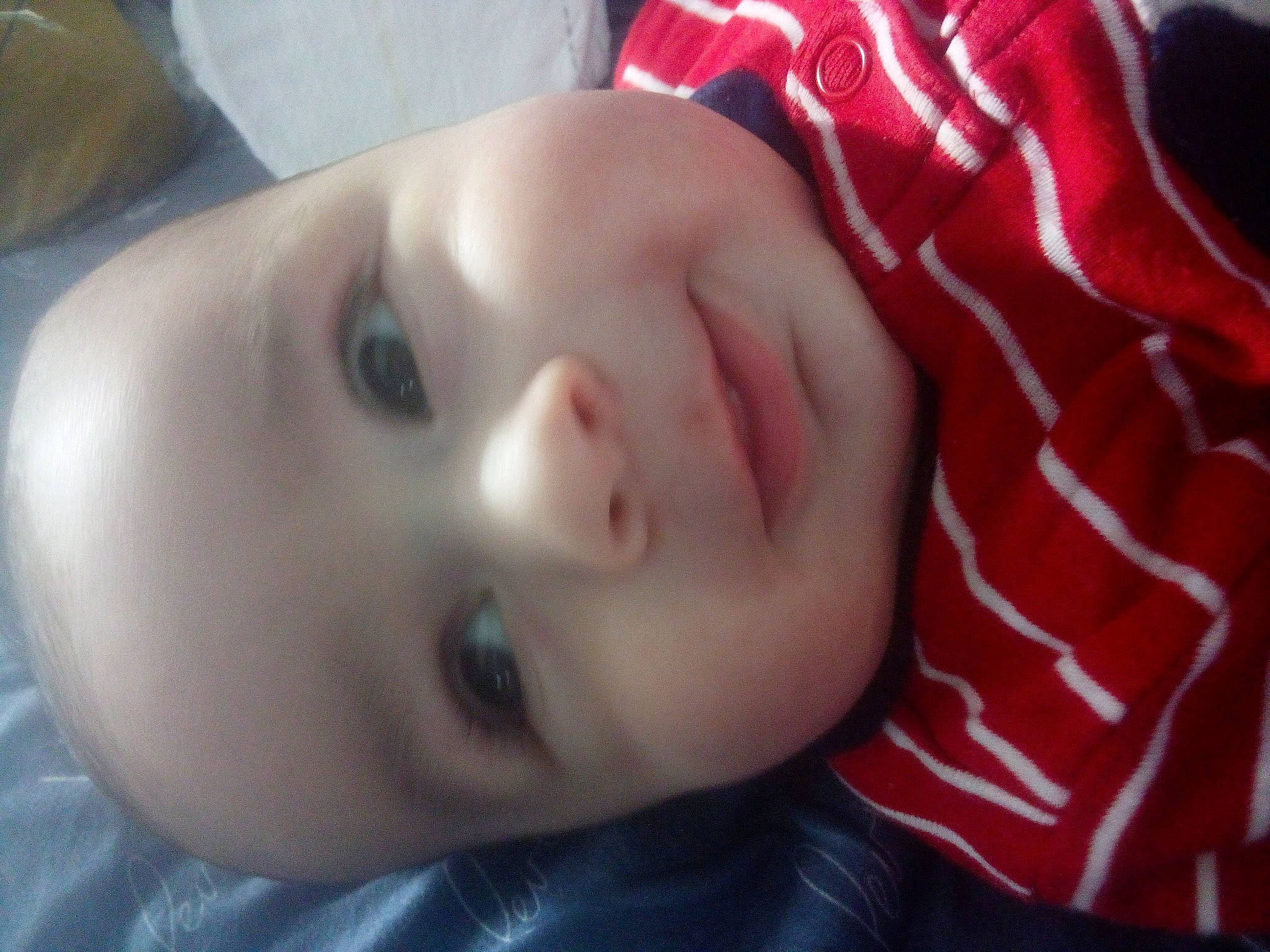 Levi is registered to the contest to win money with this photo: baby, baby_toddler_clothing, carmine, cheek, child, chin, close_up, ear, eyebrow, eyelash, forehead, fun, happy, iris, lip, mouth, nose, person, skin, smile