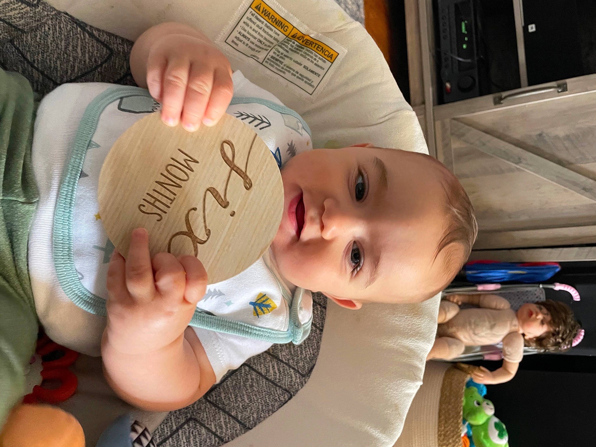 Cameron is registered to the contest to win money with this photo: abdomen, arm, baby, cheek, child, clothing, comfort, elbow, finger, gesture, hand, happy, head, mouth, nail, person, skin, smile, thumb, toddler