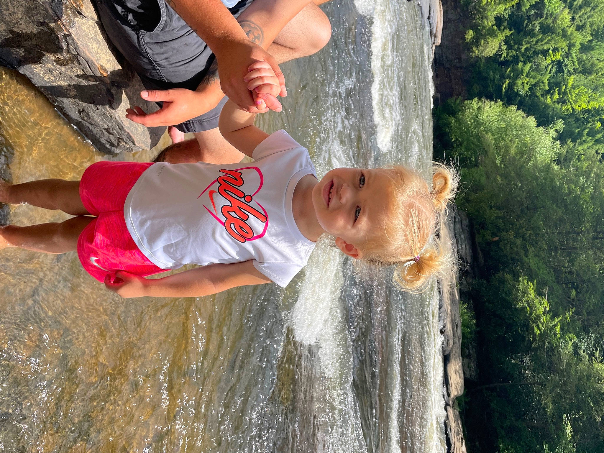 Everleigh joined the competition — help win amazing prizes! adventure, child, fun, grass, happy, hat, human_leg, lake, leisure, people_in_nature, person, plant, recreation, shorts, summer, t_shirt, thigh, toddler, tree, water