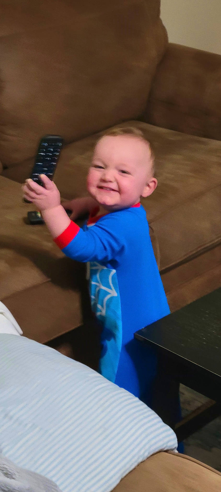 Leelynn is registered to the contest to win money with this photo: arm, baby, baby_toddler_clothing, comfort, elbow, electric_blue, finger, gesture, hand, happy, human_body, joint, joy, leg, person, shoulder, sleeve, smile, standing, t_shirt