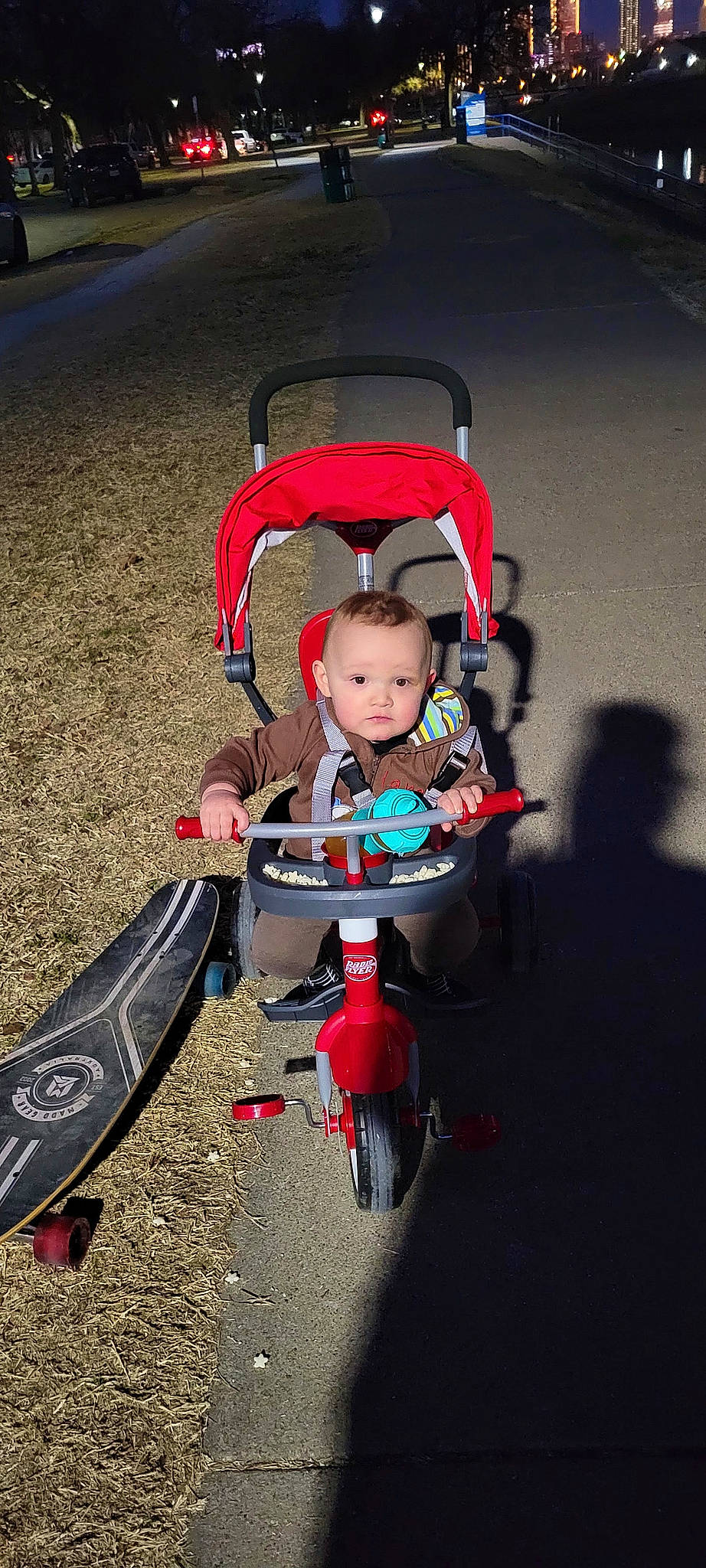 Leelynn is registered to the contest to win money with this photo: automotive_design, baby, baby_carriage, baby_products, baby_toddler_clothing, carmine, child, comfort, flash_photography, fun, leisure, magenta, person, recreation, riding_toy, sitting, tire, toddler, toy, travel