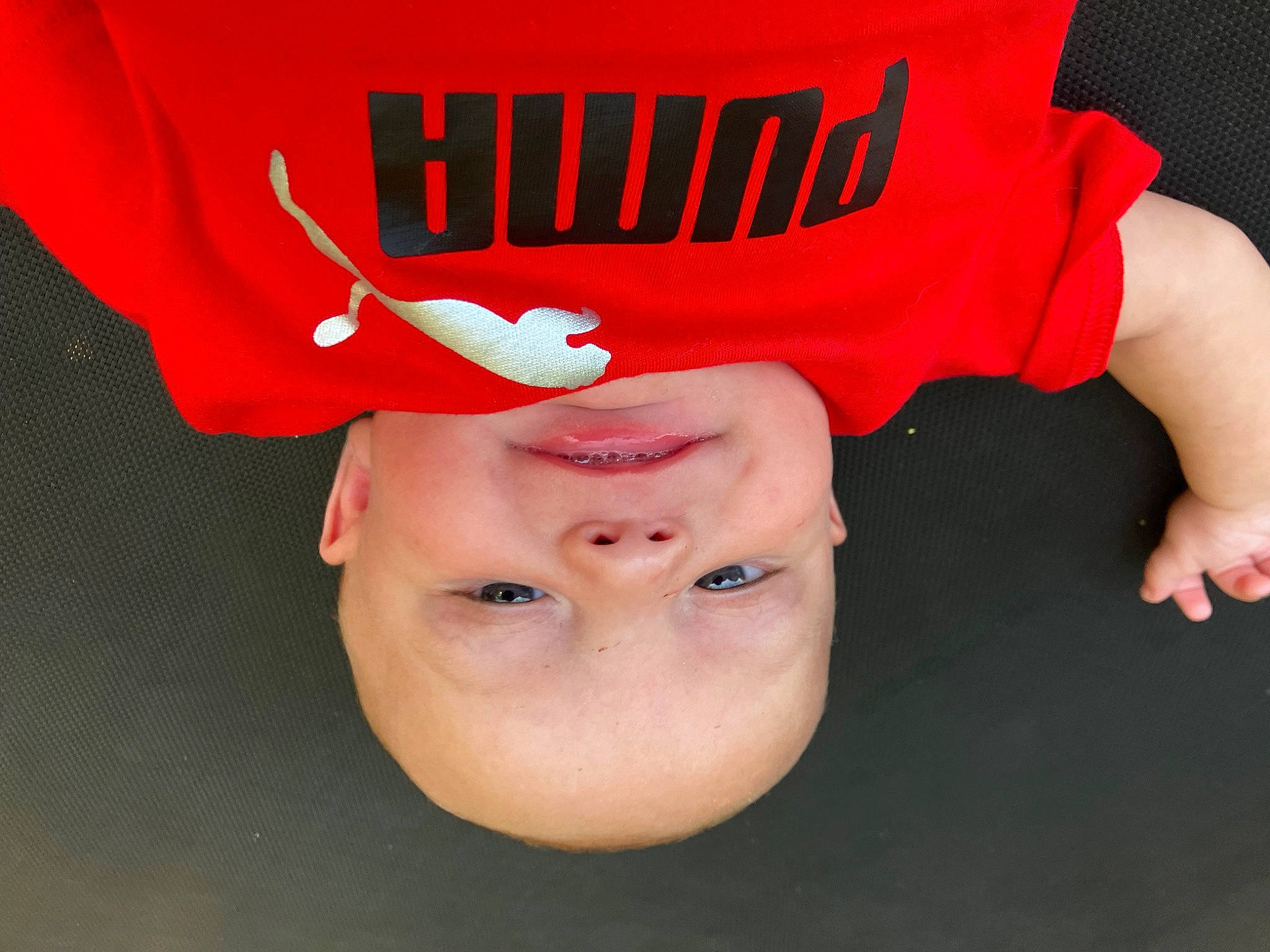 Bentley joined the competition — help win amazing prizes! baby, baby_toddler_clothing, cap, carmine, child, costume, costume_accessory, costume_hat, event, fashion_accessory, fun, happy, hat, lip, party_supply, person, red, sleeve, smile, t_shirt