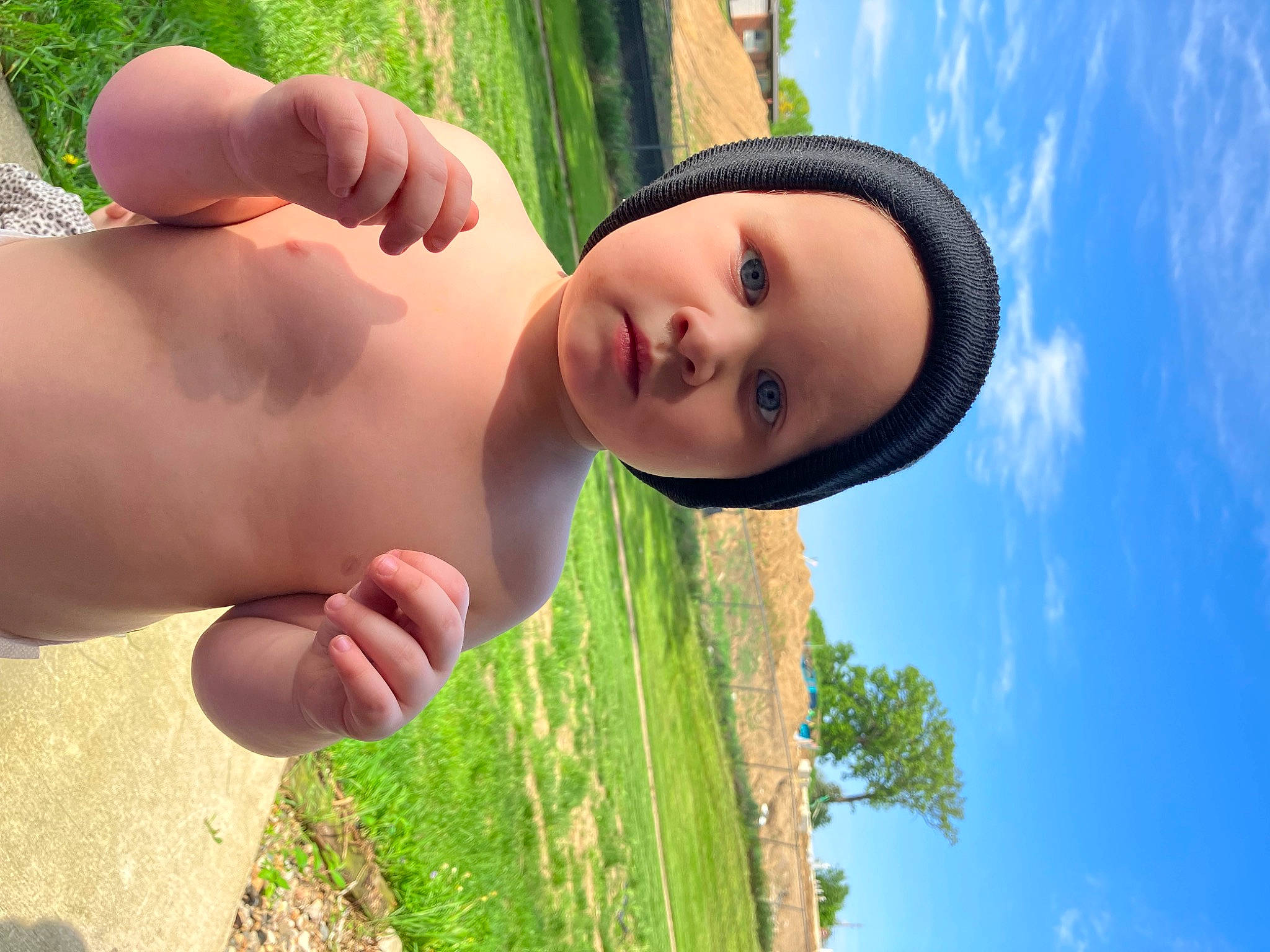 Dale joined the competition — help win amazing prizes! abdomen, barechested, chest, cool, flash_photography, fun, grass, grassland, happy, hat, headwear, human_body, leisure, people_in_nature, person, plant, skin, sky, summer, sunlight