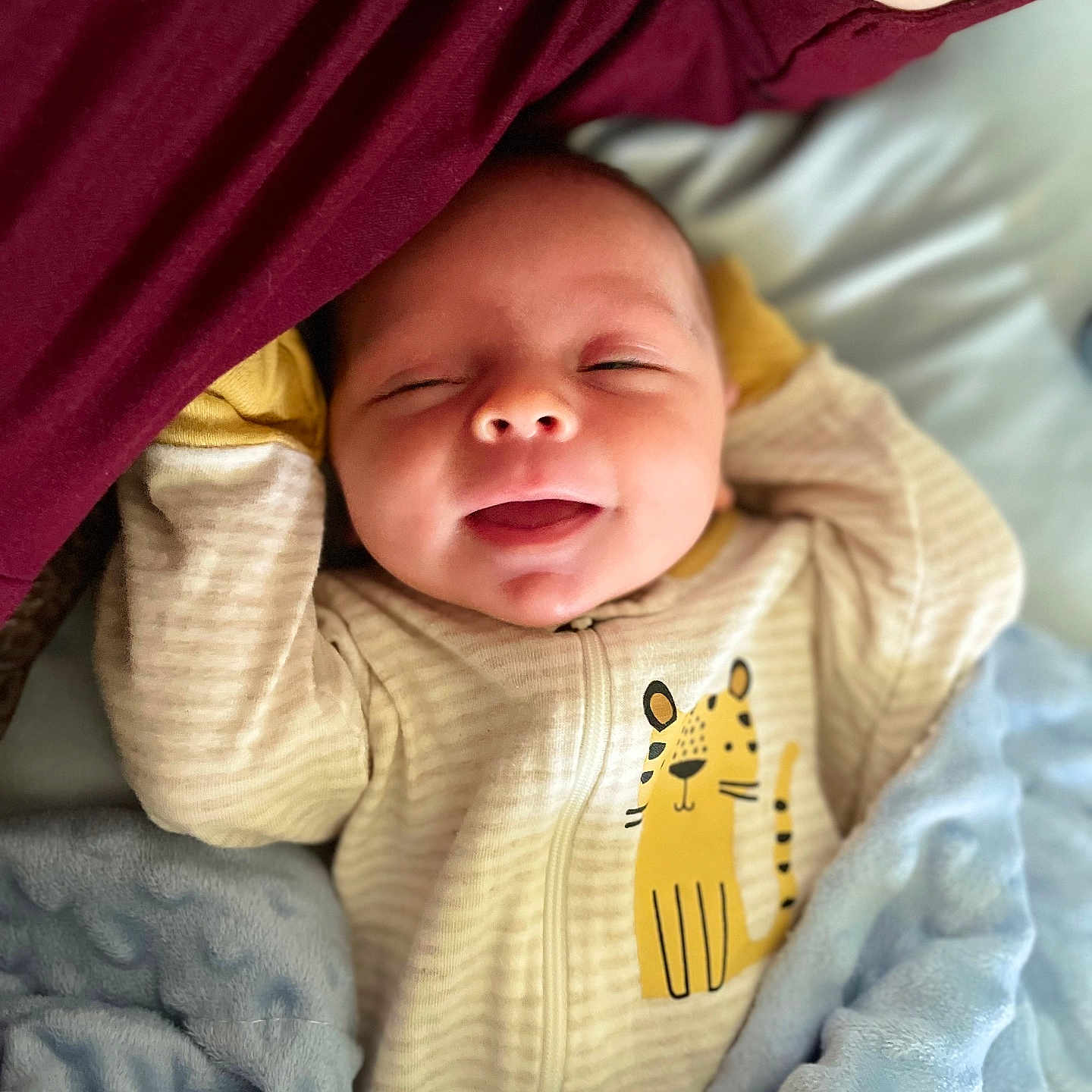 Asher joined the competition — help win amazing prizes! architecture, baby, bed, bedroom, blanket, cushion, face, furniture, happy, head, homedecor, indoors, newborn, person, photography, portrait, quilt, room, sleeping, smile